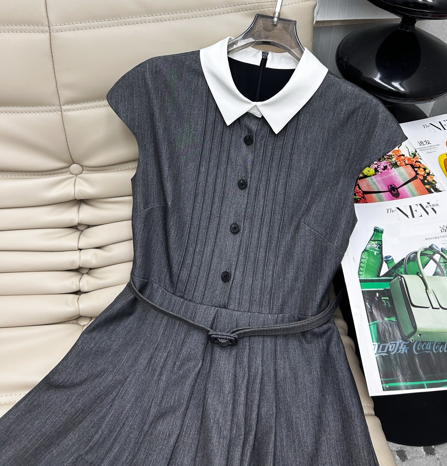Elegant Doll Collar Color Block Pleated Dress - French Chic Style 3 i1748515435498 1244 0 1
