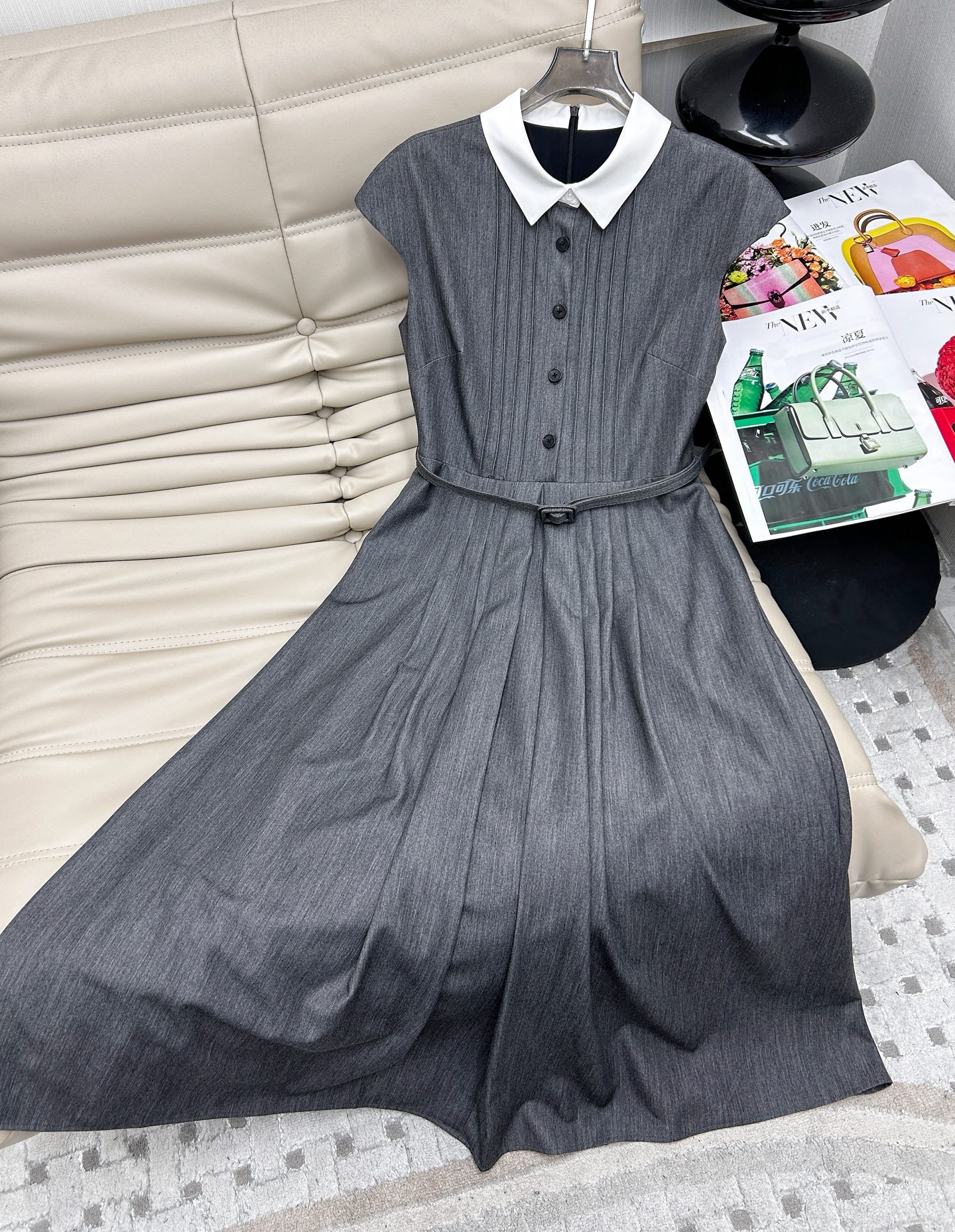 Elegant Doll Collar Color Block Pleated Dress - French Chic Style 2 i1748515440057 9200 0 0