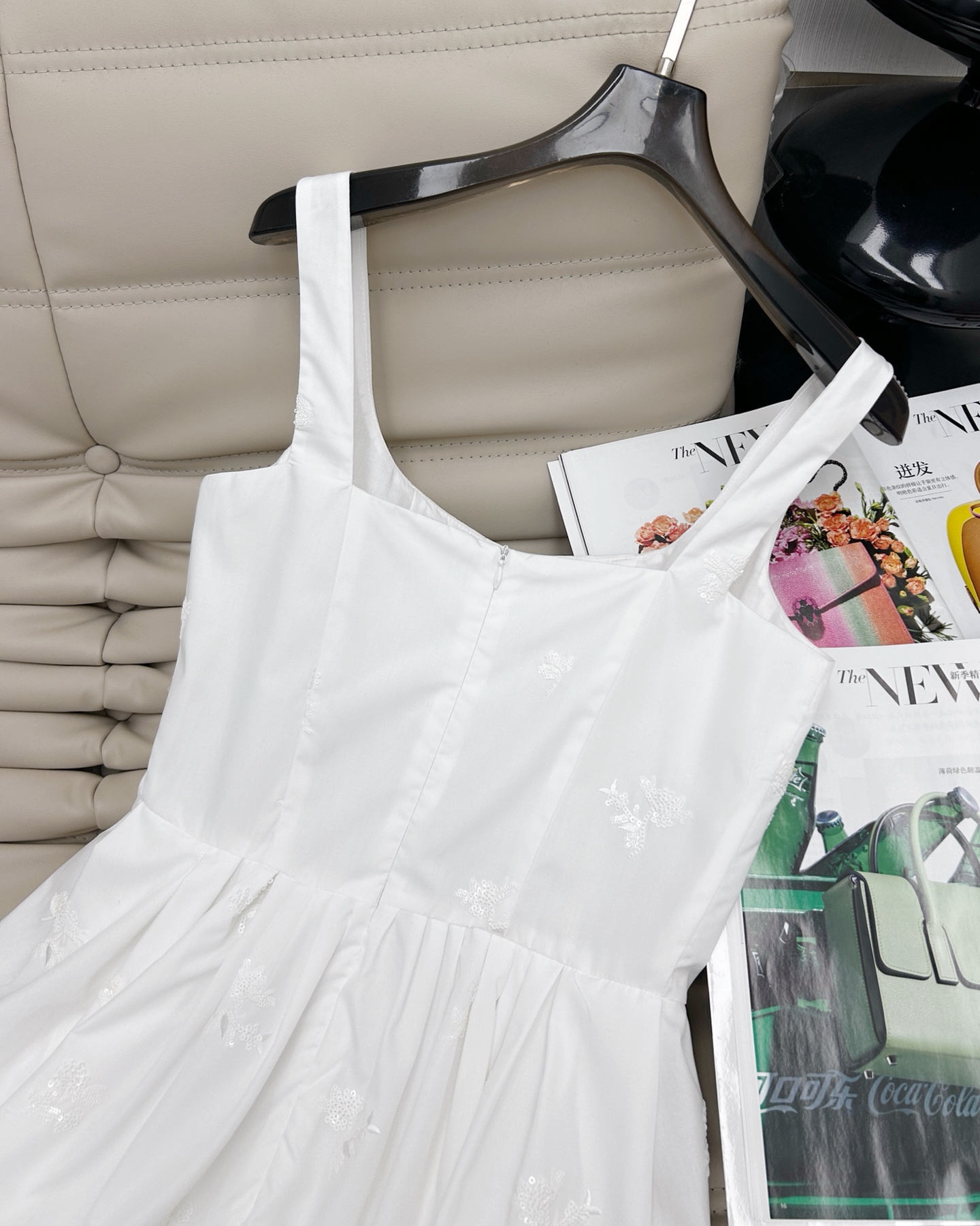 Elegant White U-Neck Sleeveless Maxi Dress with Sequin Embroidery - S, M, L 8 i1748600482535 5240 0 7