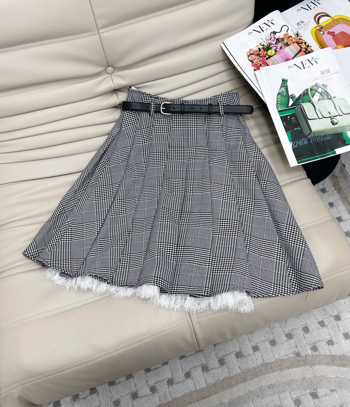 Gray Plaid Vest Two-Piece Set, Stylish British Style Vest & Pleated Skirt 7 i1748600522490 26 0 6