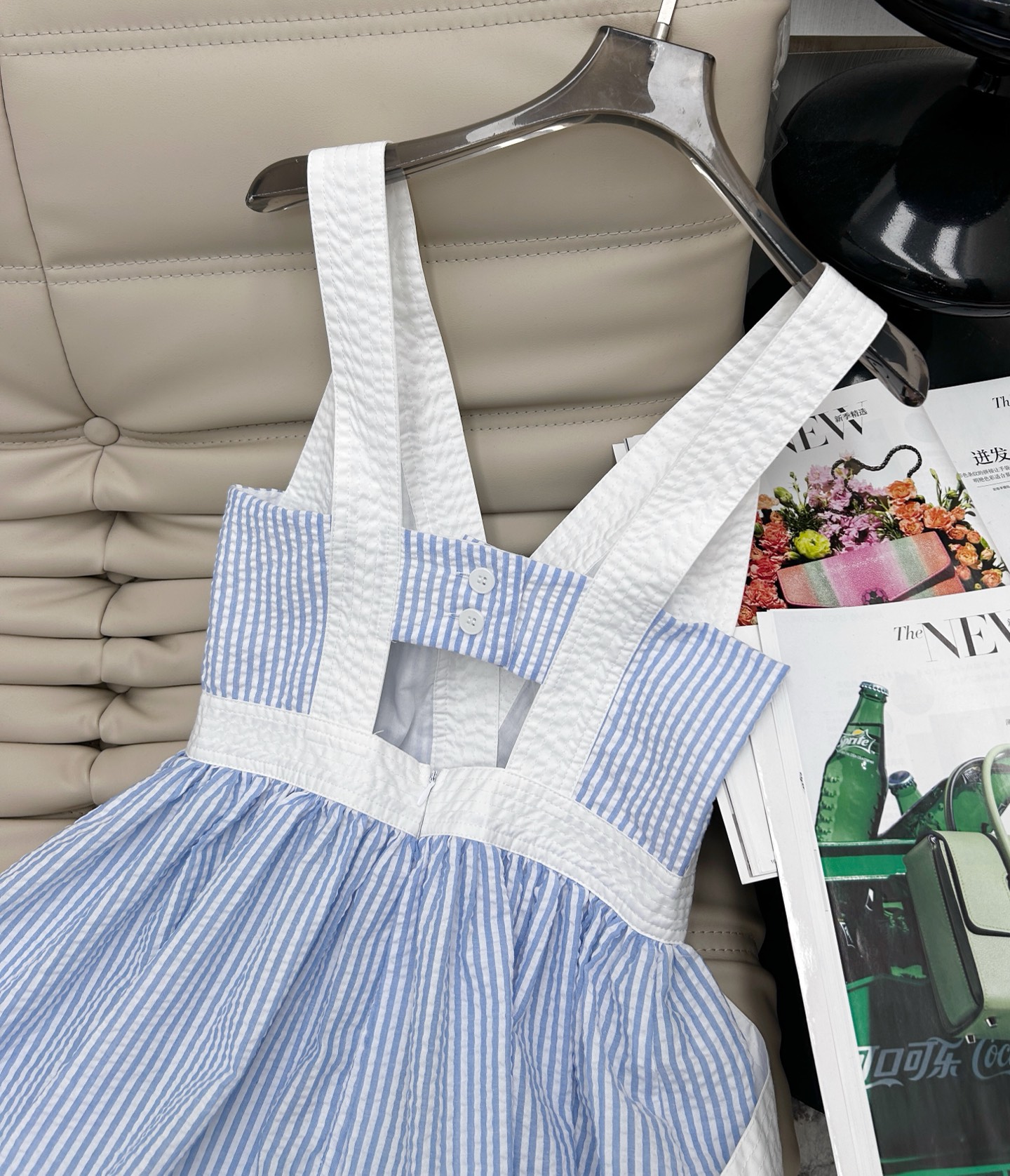 Blue and White Contrast Color Sling Dress - Elegant and Stylish 8 i1749196981418 9745 0 6