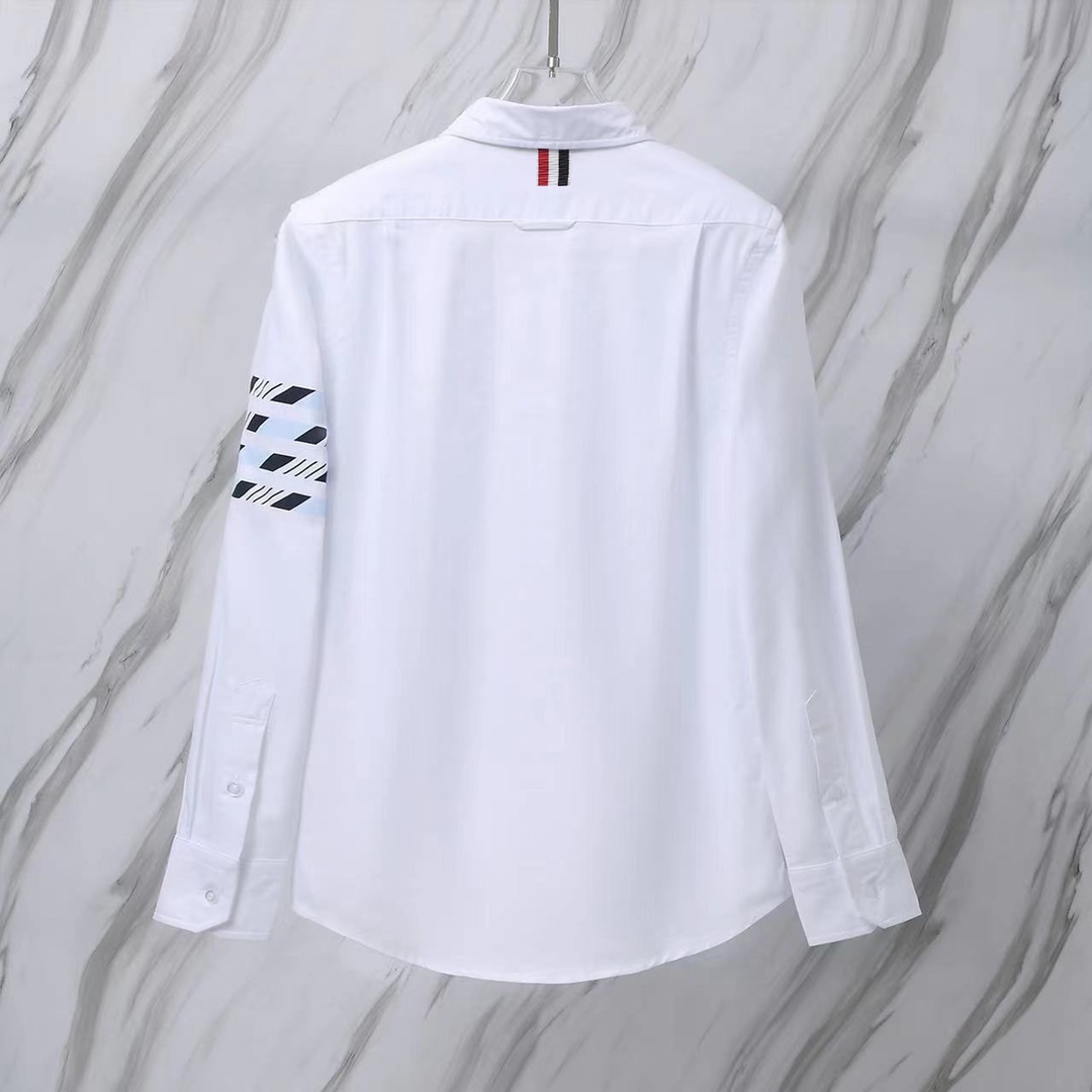 New Thom Browne Long-Sleeved Shirts with TB Sleeves, 100% Cotton, High Quality. - 图片 2
