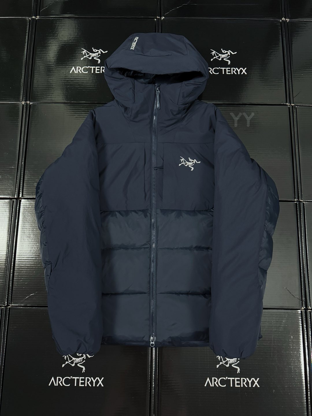 Arcteryx Clothing Coats & Jackets Down Jacket Top Designer replica
 Black Blue White Yellow Embroidery Men Duck Down Hooded