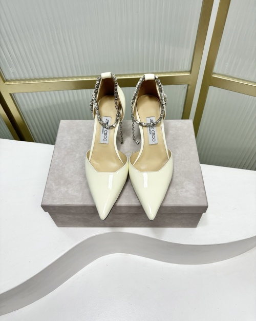 Jimmy Choo Stevie 100 leren pumps met strass en strikdetail - Ivoor 1 Jimmy Choo Stevie 100 leren pumps met strass en strikdetail - Ivoor