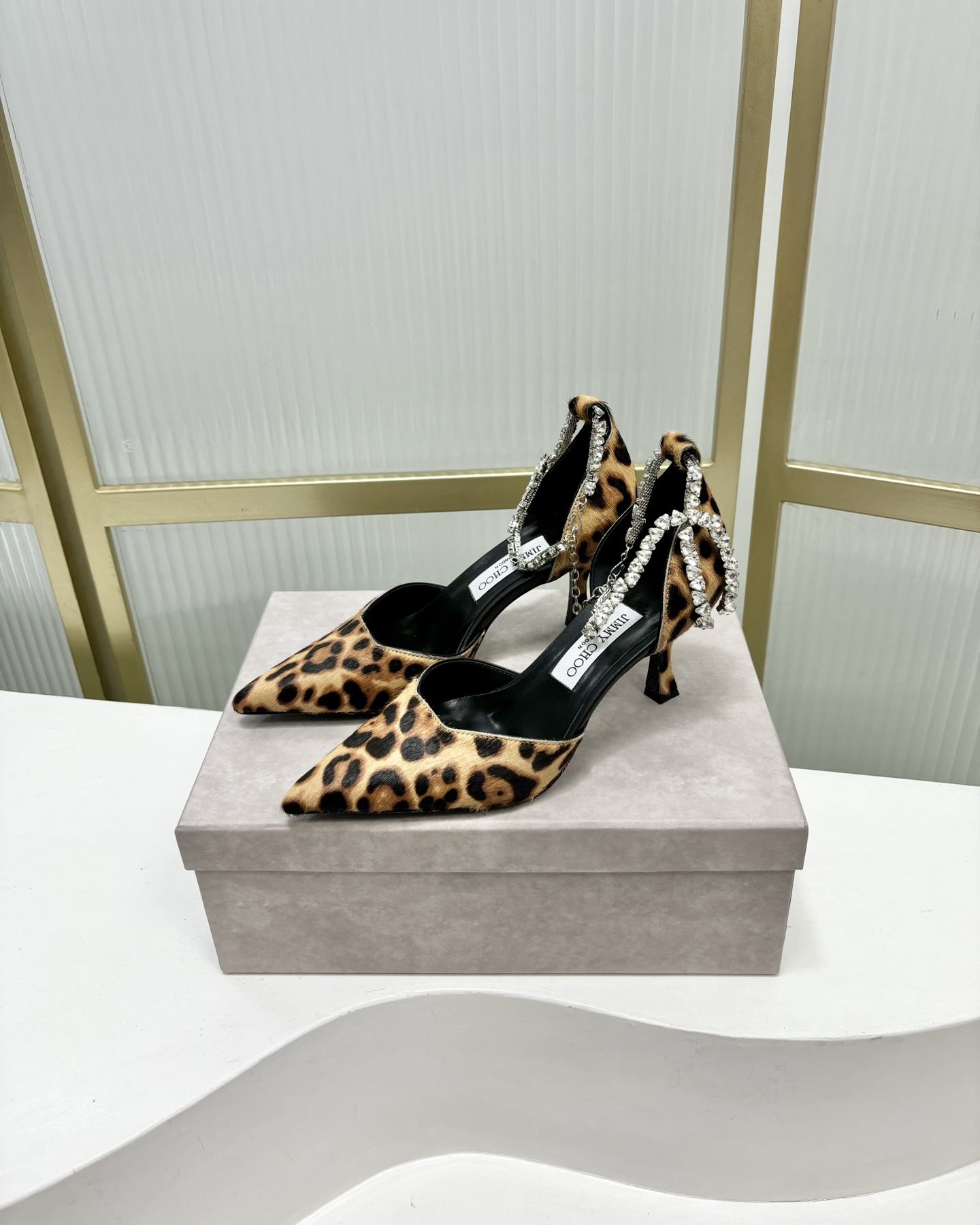 Jimmy Choo Stevie 100 Leopard Print Bow Tie Pointed Toe High Heels 3 i1741272413882 7312 0 1