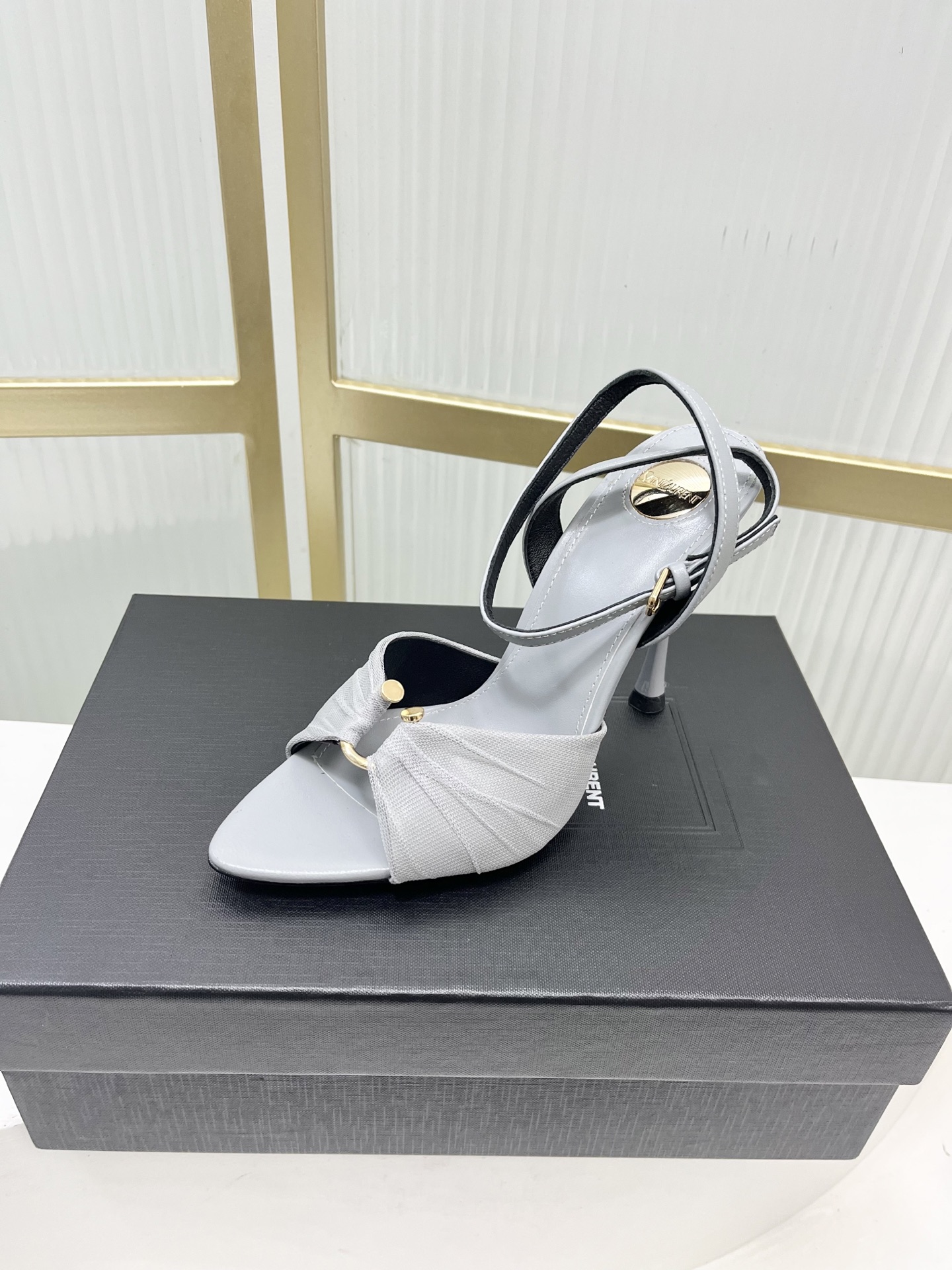 Saint Laurent Women's Mesh Pointed Toe Slingback High Heel Sandals 7 i1753220307808 7584 0 5