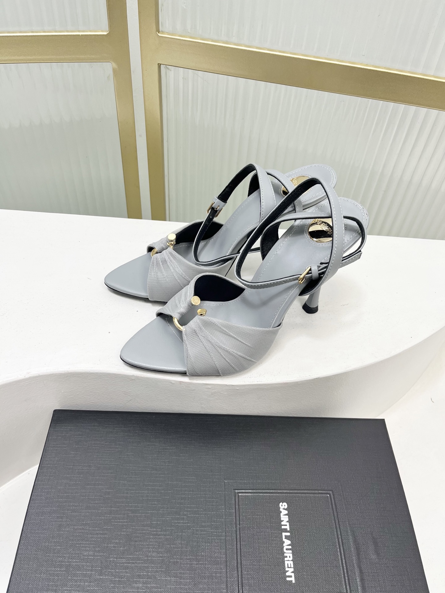 Saint Laurent Women's Mesh Pointed Toe Slingback High Heel Sandals 3 i1753220308956 2974 0 1