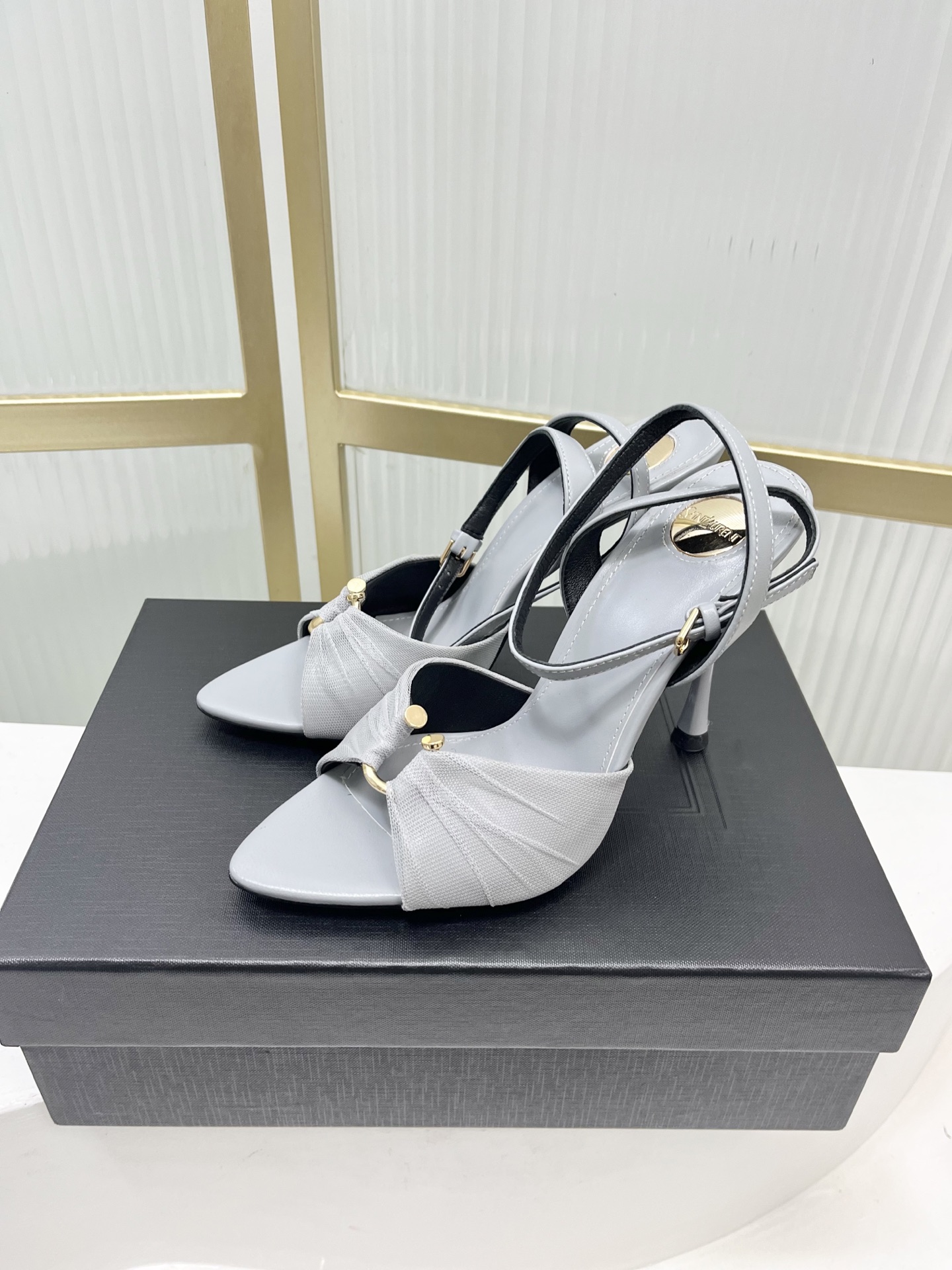 Saint Laurent Women's Mesh Pointed Toe Slingback High Heel Sandals 5 i1753220309155 2629 0 3