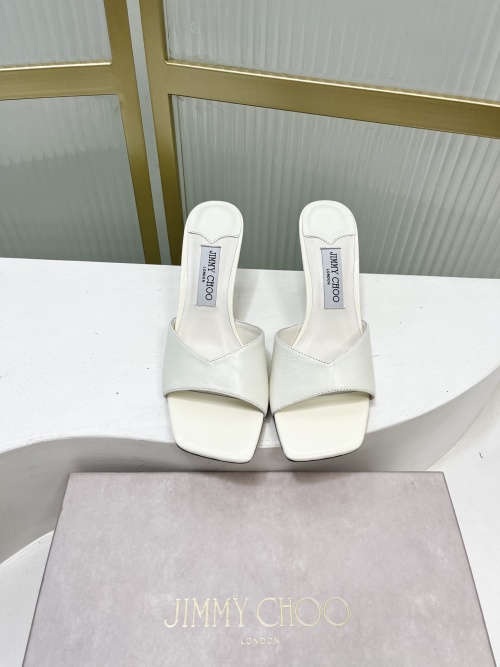 Jimmy Choo Women's Classic New High-Heeled Half Slippers, Elegant and Chic 1 Jimmy Choo Women's Classic New High-Heeled Half Slippers, Elegant and Chic