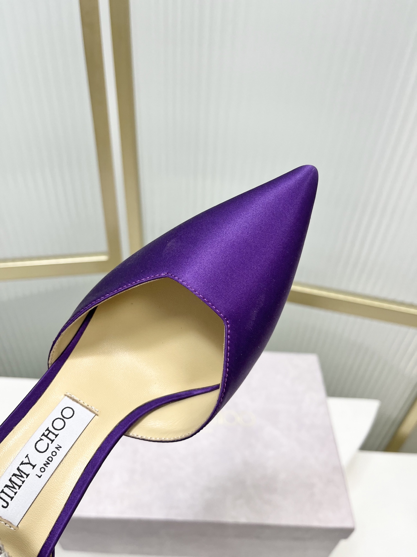 Jimmy Choo Jimmy Cho* JC吉米周新款蝴蝶结钻链真丝绸缎高跟鞋两穿中空尖头凉鞋