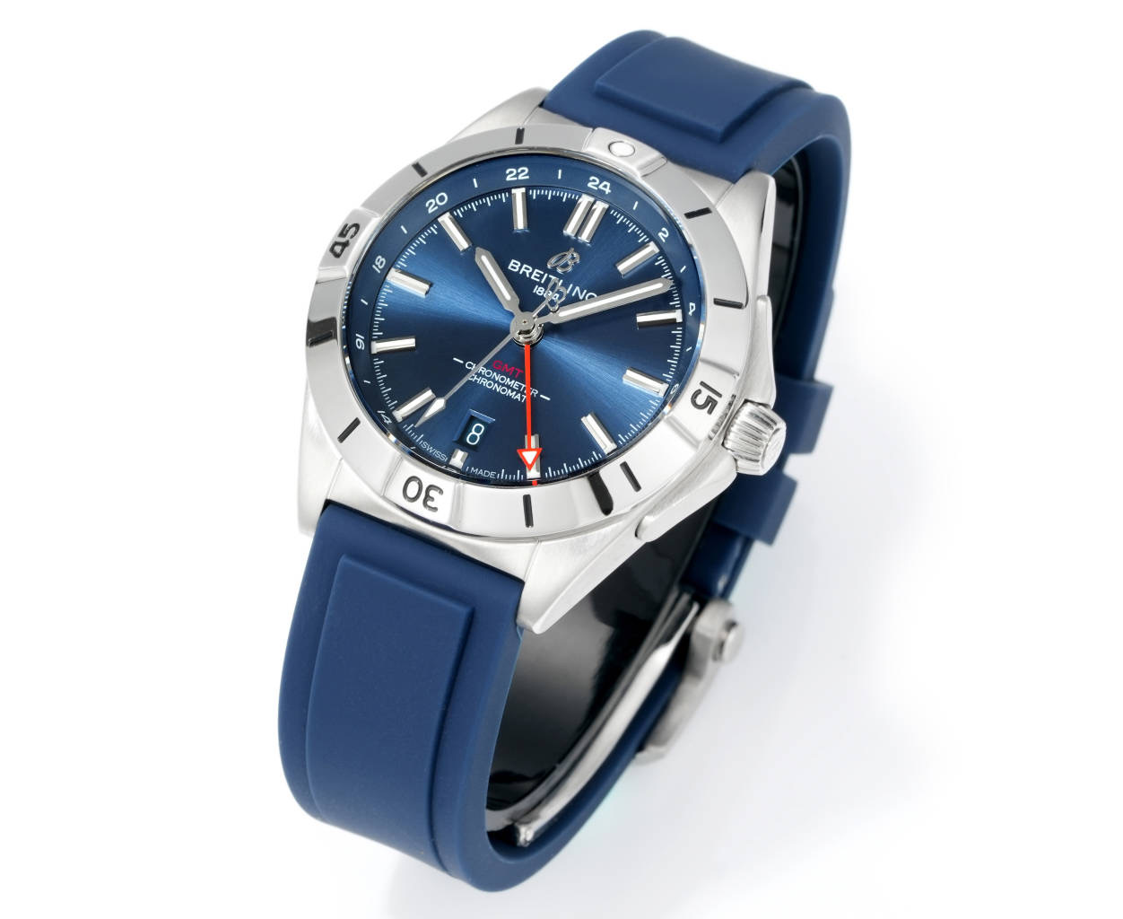 NO:641268,Breitling, mechanical timing series A32398101M1A1!  (Chronomat Automatic GMT 40) is coming!  1 The dial of this dual time zone watch is simple and sharp, and the reading is clear. There are nine dial colors to choose from: black, blue, green, white, anthracite gray, and blue and yellow. Each one is hard to put down!  2 The watch case is made of fine steel, equipped with a screw-in crown with double seals, and has excellent waterproof performance. The stainless steel bezel rotates in one direction and is decorated with the iconic 15-minute 'horse stud'!  3. The tape is made of rubber and fits your wrist better!  4The case size is 40 mm, suitable for Asian and Chinese men's wrists. 5The movement uses etc.2836 GMT dual time!  Make the need for universal time at home and abroad more practical!  Make sure you are in both places!  Although it is late, it is full of sincerity!  A masterpiece of craftsmanship, you deserve it!  ,,tom ford,breitling19860909百年灵BREITLING,机械计时系列A32398101M1A1！（Chronomat Automatic GMT 40）重磅来袭！ 1这款双时区腕表盘面简洁凌厉,读时清晰.黑色,蓝色,绿色,白色,烟煤灰,蓝间黄九种盘面色彩选择,款款让人爱不释手！ 2表壳采用精钢制成,配备带有双密封垫的旋入式表冠,优良防水性能.精钢表圈单向旋转,装饰标志性的15分钟“骑马钉”！ 3胶带采用橡胶材质,更贴手腕！ 4表壳尺寸为40毫米,适合亚洲跟中国男士手腕. 5机芯采用etc.2836 GMT两地时！让需要国内外两地通用时间需求更加实用！做到两地不误！ 虽然姗姗来迟,但诚意满满！匠心之作,你值得拥有！,,tom ford,breitling,Watch