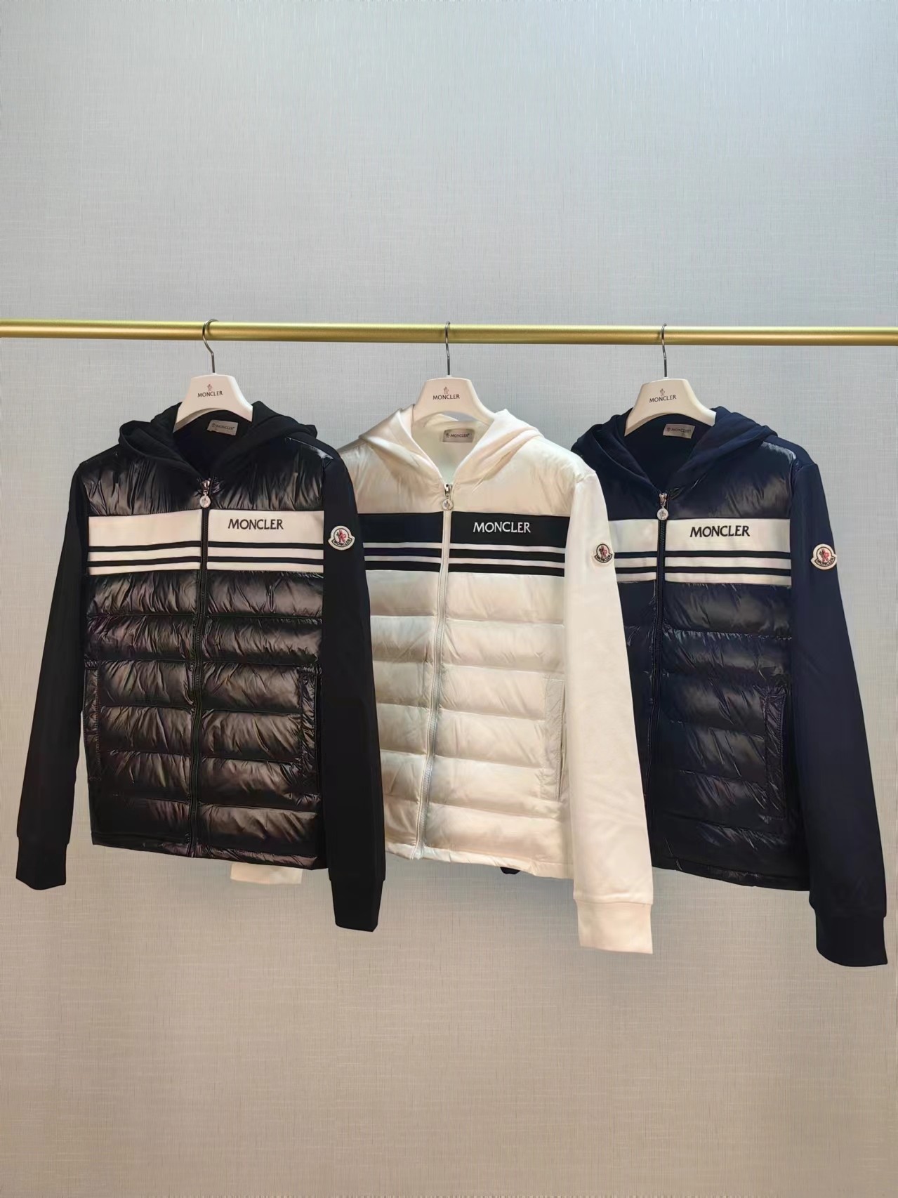 Moncler Vêtements Manteaux & Blousons Veste En Duvet épissure Hommes Coton Tricot Collection automne – hiver Top à capuche