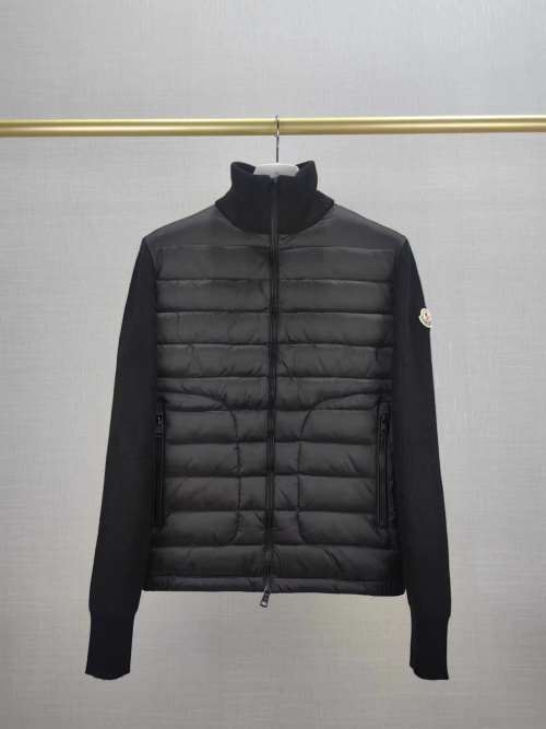 Moncler Men's Blue High Neck Down Knit Jacket - Stylish and Warm 1 Moncler Men's Blue High Neck Down Knit Jacket - Stylish and Warm