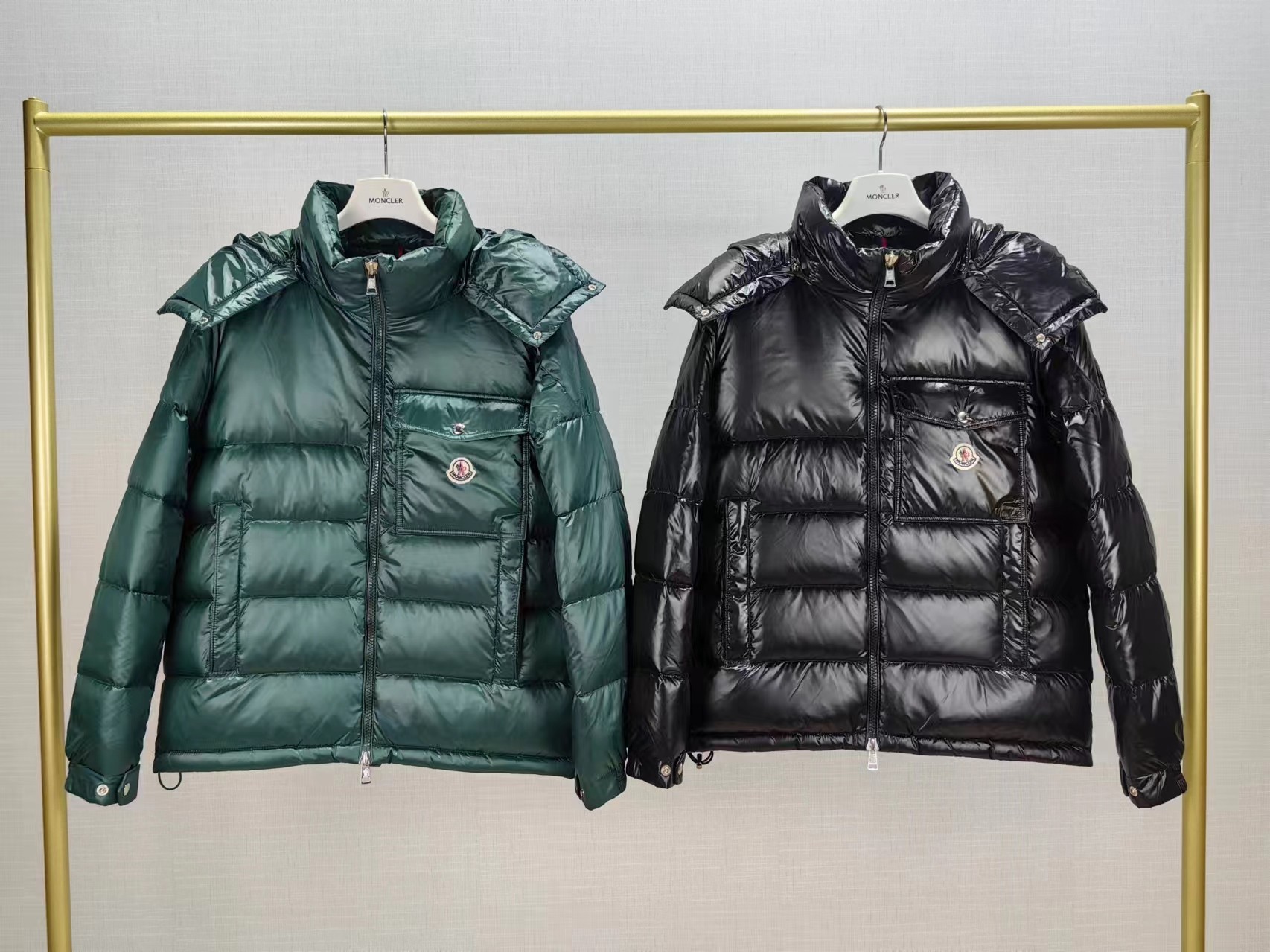 Moncler Vêtements Manteaux & Blousons Veste En Duvet Vert Hommes Collection automne – hiver Top à capuche