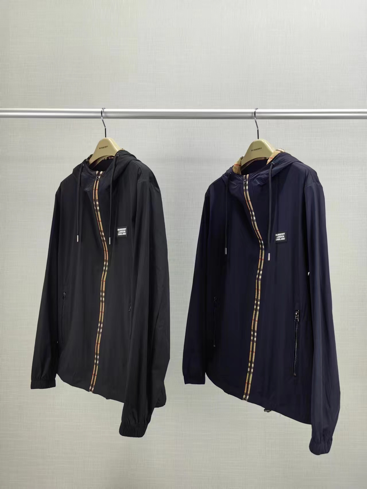 Top Burberry Spring Jacket for Men: Fashionable, Slim-fit Hooded Casual Long-sleeve Outerwear-Big cat