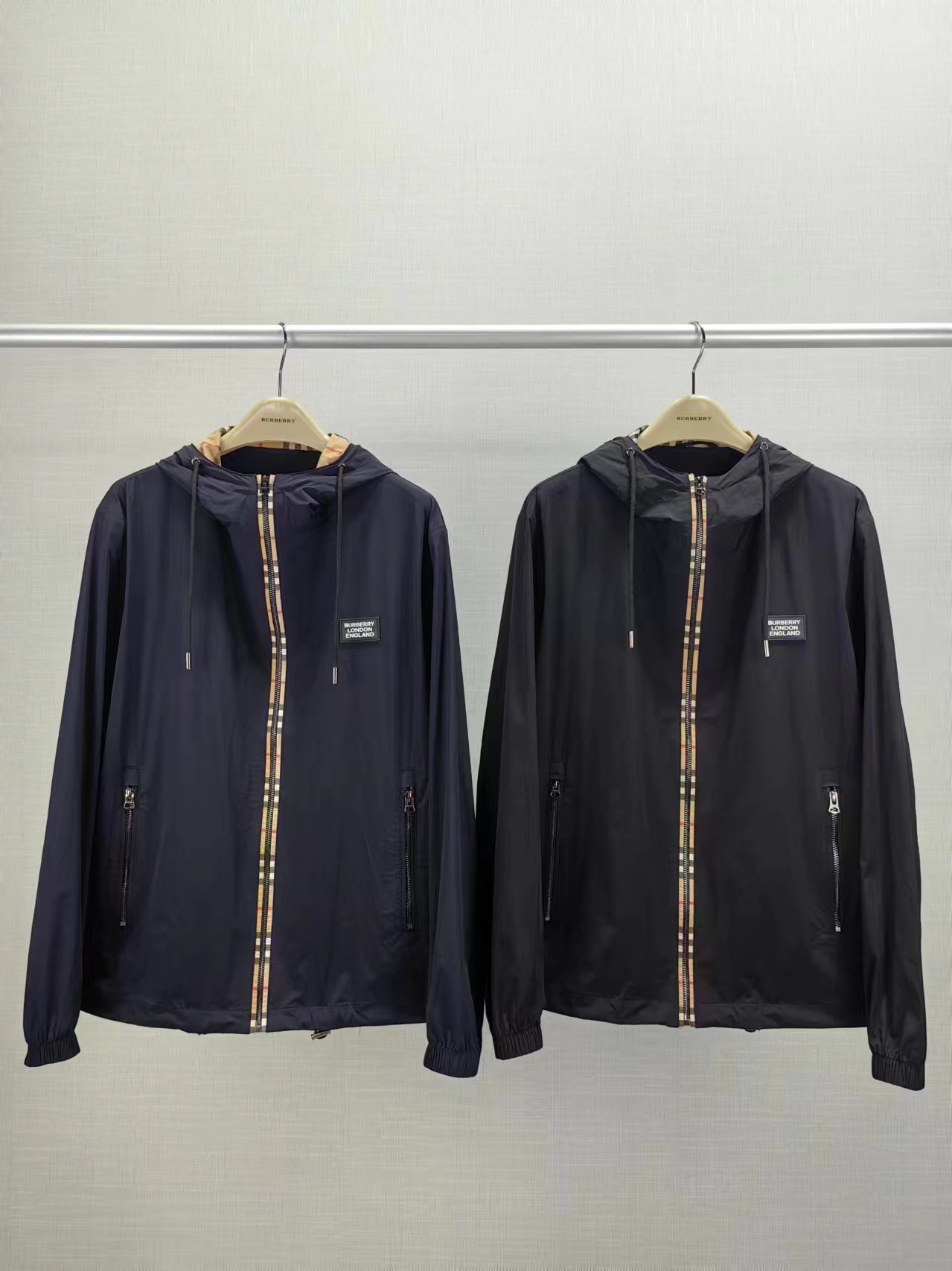 Top Burberry Spring Jacket for Men: Fashionable, Slim-fit Hooded Casual Long-sleeve Outerwear-Big cat