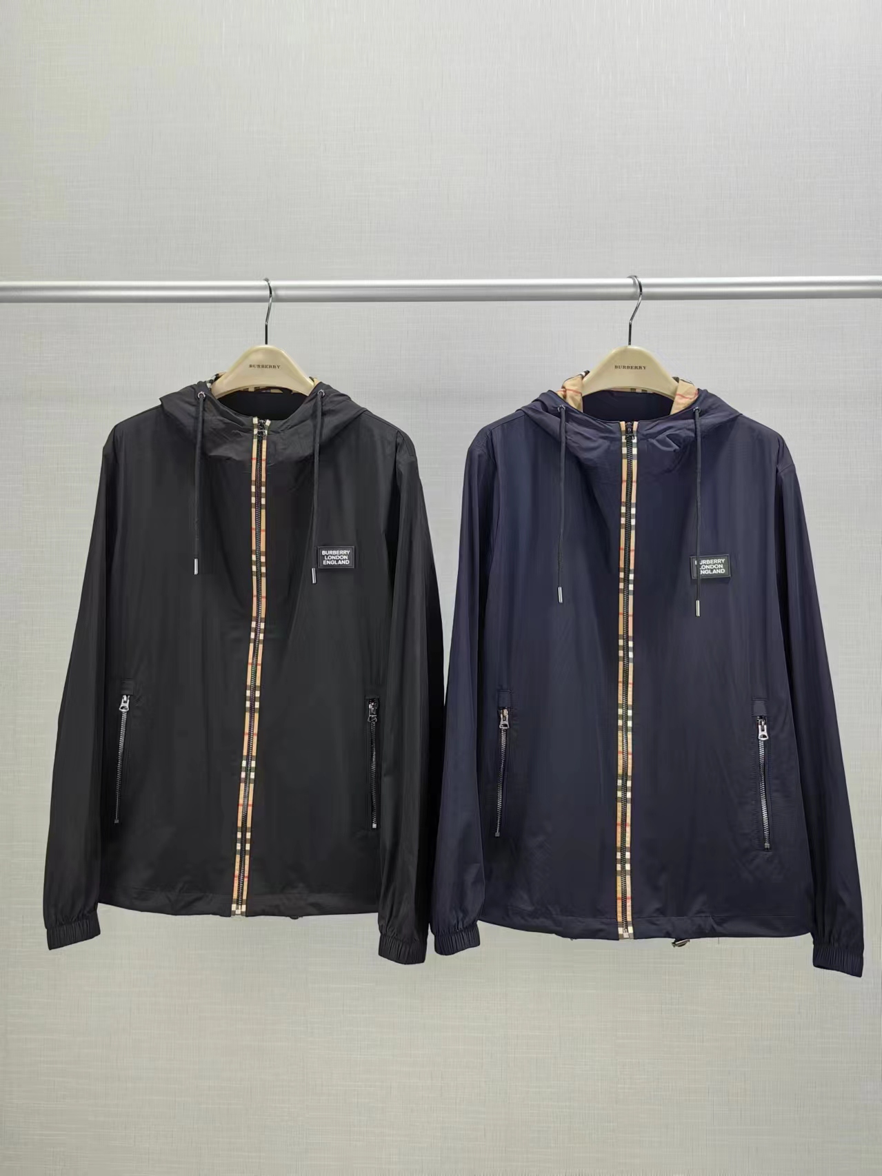 Top Burberry Spring Jacket for Men: Fashionable, Slim-fit Hooded Casual Long-sleeve Outerwear-Big cat