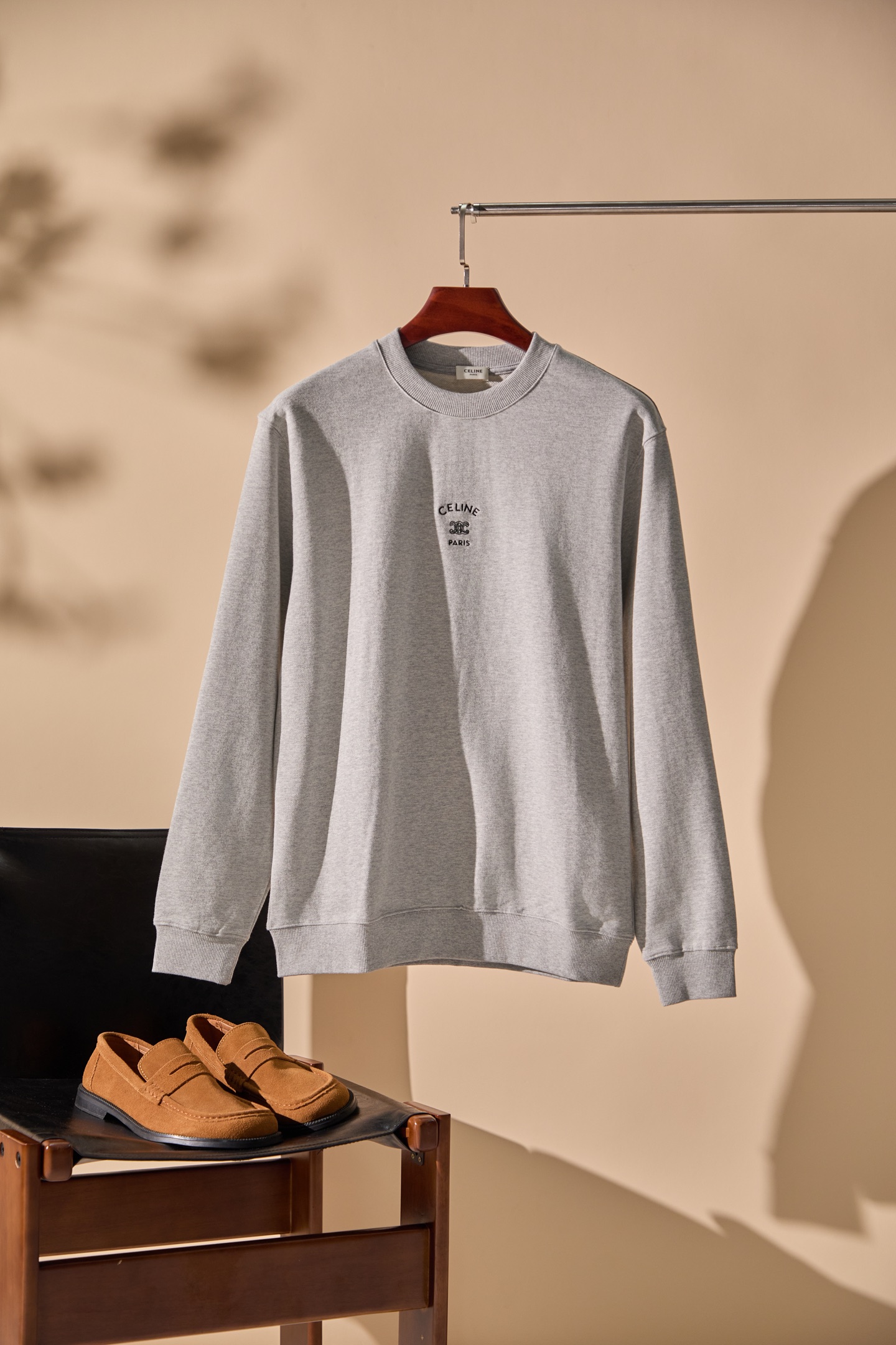 Celine Gray Logo Sweatshirt
