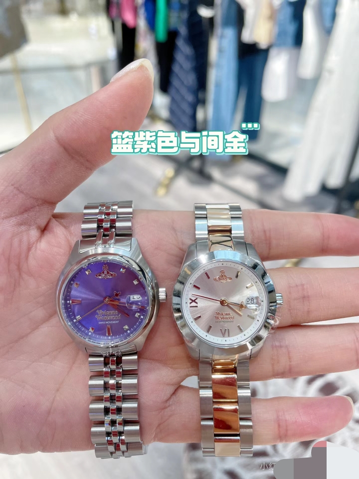 “Stylish Vivienne Westwood Zirconium Watch with Solar Ray Tattoos and Roman Markings” - 图片 5