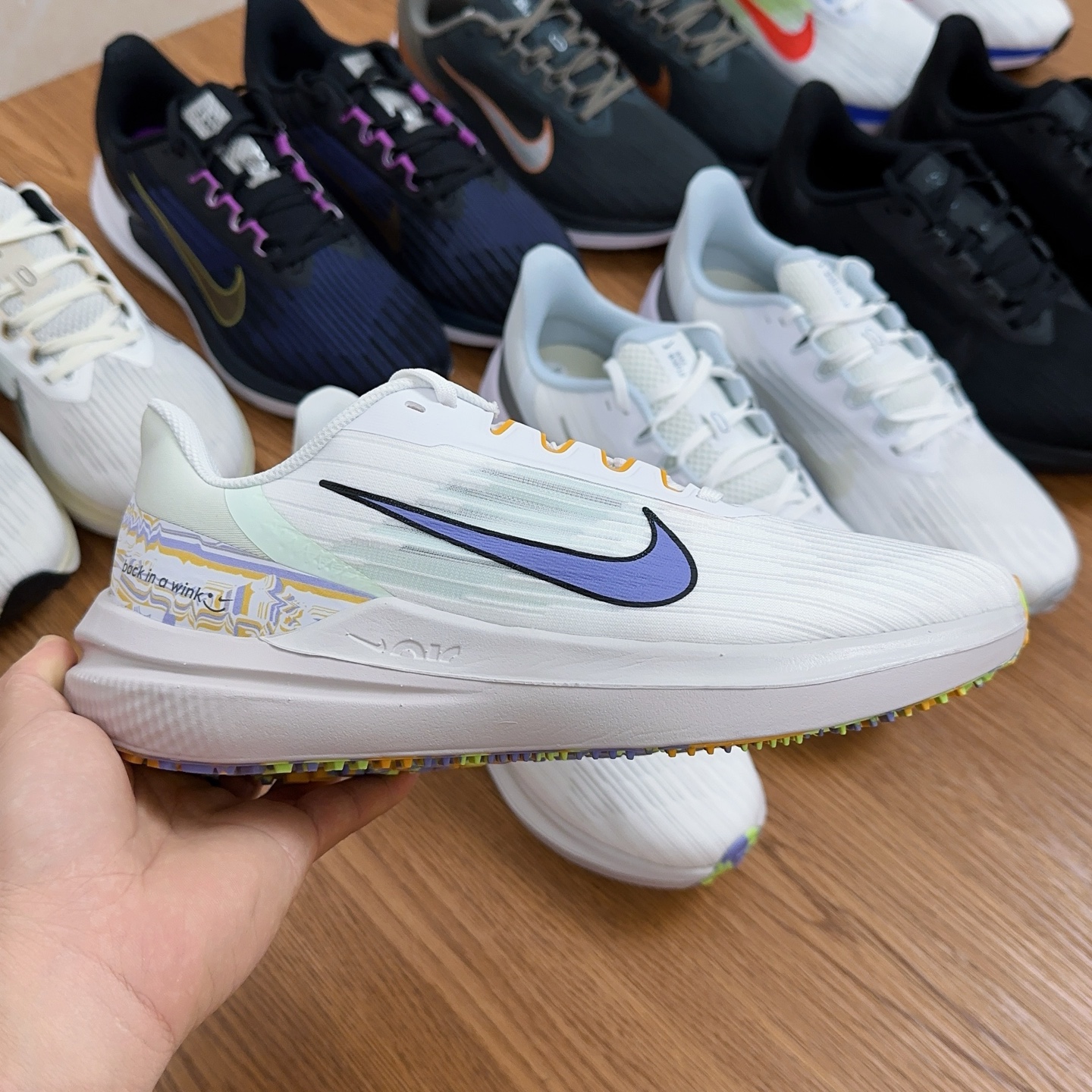 Nike Winflo V9 Running Shoes with Zoom Air Cushioning - White/Purple 1 i1753904276350 6636 0 0