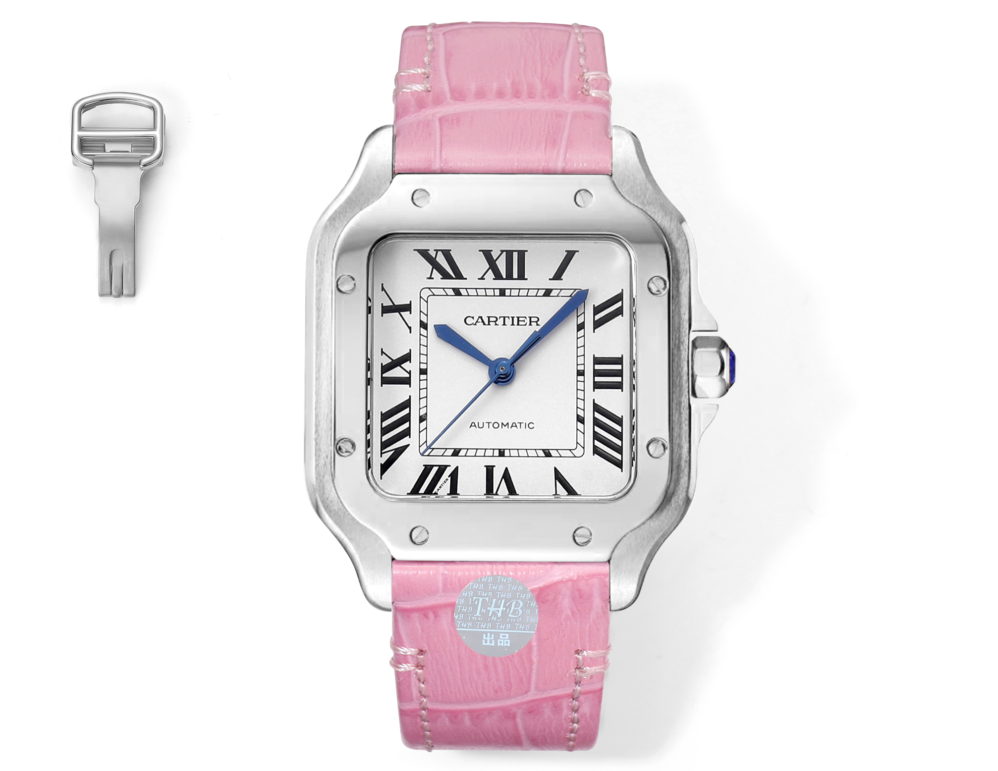 Cartier Watch Blue White Unisex Women Men 9015 Movement