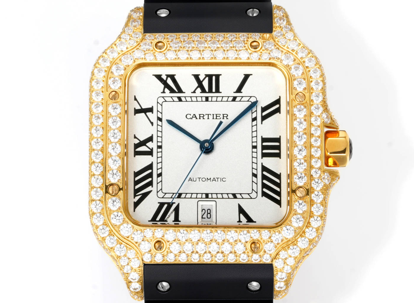 NO:158055,THB Produced by Belt Model Steel Belt Model 1750 Tape Model 1950 THB New Cartier CARTIERAF1 Sandushi Series Full Diamond Model [Original Module New Cartier Sandushi 1 [Case] ​​Authentic Module Opening, equipped with the best imported 316L material case!  The movement uses an exclusive imported ultra-thin movement, stable and zero renovation 2 [Dial] The dial with the mold opening of the genuine dial!  3 [Ship Needle] The Swiss craft fired blue needle is the closest to the authentic baked blue needle!  4【Glass】Swiss whitening film/anti-strings/anti-hand patterns!  AF process processing, leaving no trace!  5 [Watch strap] is equipped with an ergonomic SmartLink disassembly system, a pair of fluoroelastic strap that can be perfectly interchangeable with the original and has a high-end feel. The strap can be universal for three straps, steel strap, belt, tape 6 [Size] Men's 39.8 mm x 47.5 mm, the closest to the original version. 7 [Crown] Multi-section spinel sapphire with 1:1 mold opening, truly interchangeable with the original accessories. Equipped with card. The 