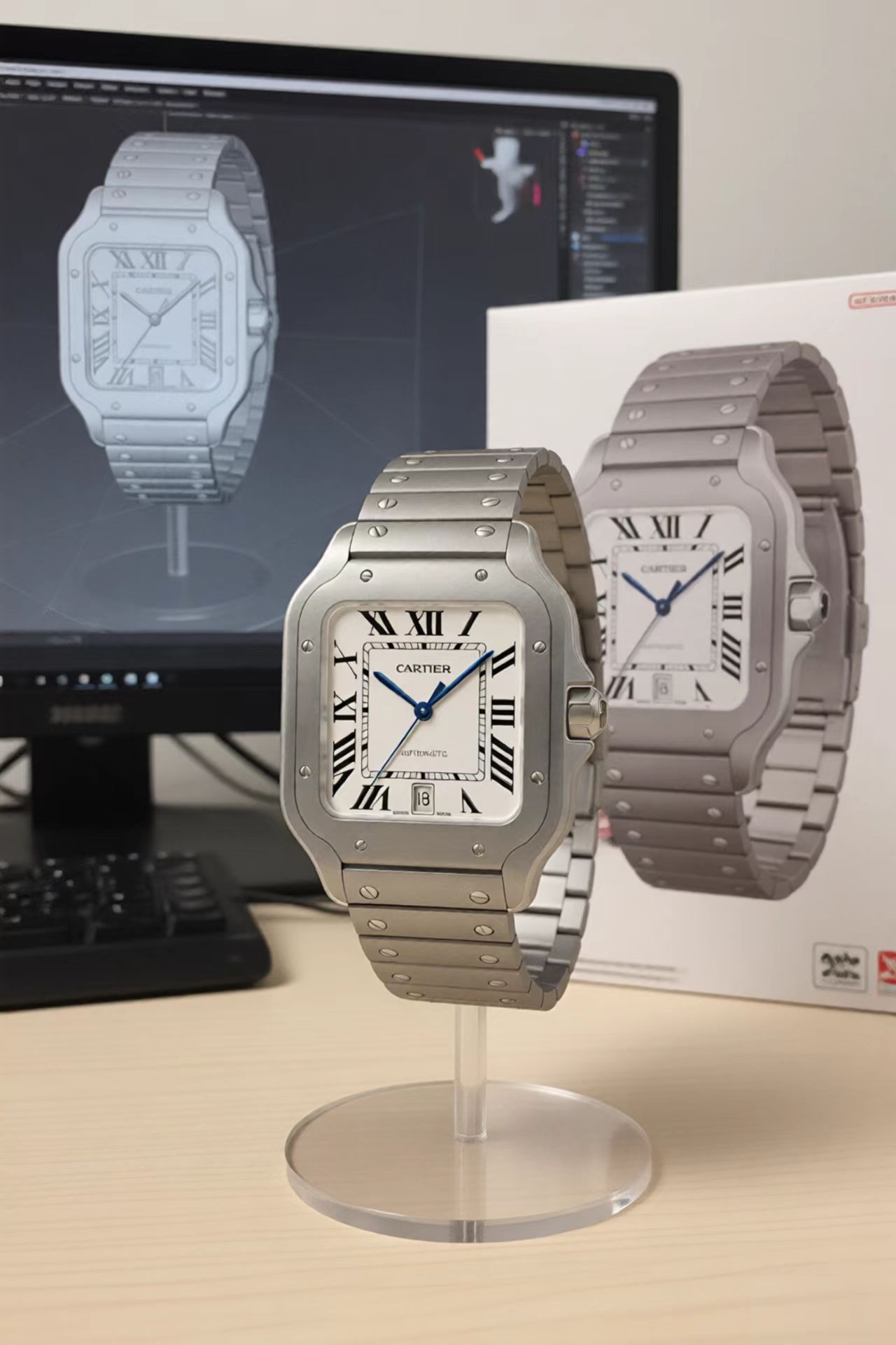 NO:741851,THB Factory Cartier CARTIER Santos AF1 titanium model, titanium edge, classic forever!  The ultimate Cartier Sandos titanium model, lightness, toughness and luxury go in both directions. The French elegance on the wrist is captivating at a glance. The titanium matte texture is full, light and not heavy on the wrist, suitable for both business and leisure. The top quality with full details ~ extraordinary lightness and toughness, and the scenery on the wrist. The Cartier Sandos titanium watch, THB Factory's ingenious presentation, unlocks your style moment. S1 exquisite recommended men's mechanical watch, cartier, cartier19860909THB Factory 卡地亚 CARTIER 山度士 AF1 钛金属款 钛感锋芒,经典永驻！臻呈卡地亚山度士钛金属款,轻韧与奢华双向奔赴,腕间的法式优雅,一眼沦陷,钛金属哑光质感拉满, 轻便不压腕,商务休闲全拿捏,细节拉满的顶级质感～轻韧非凡,腕间风景.卡地亚山度士钛金属腕表,THB Factory 匠心呈现,解锁属于你的格调时刻.S1精致推荐男士机械腕表,,cartier,cartier,Watch