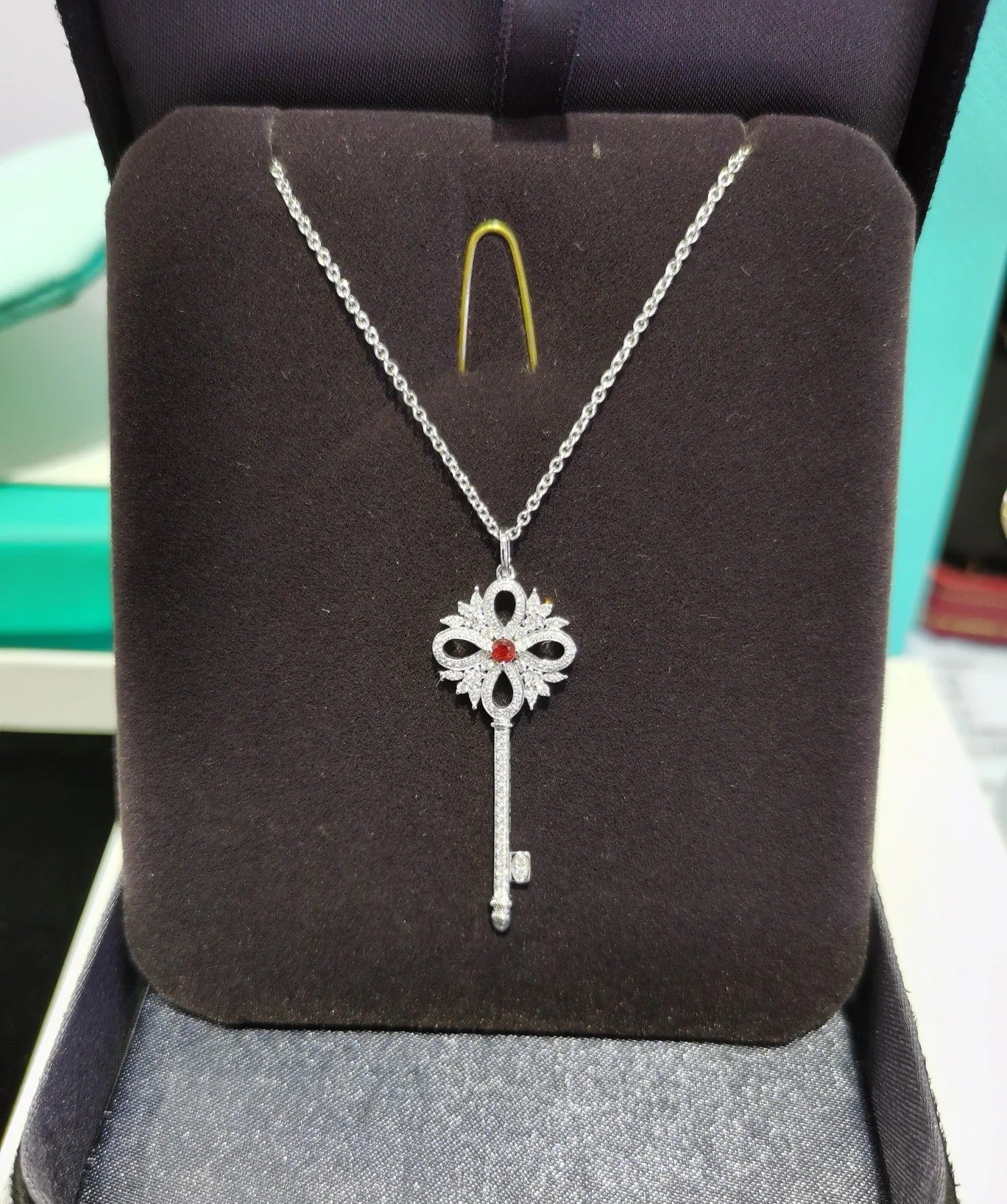 👑蒂芙尼红宝石钥匙项链到货