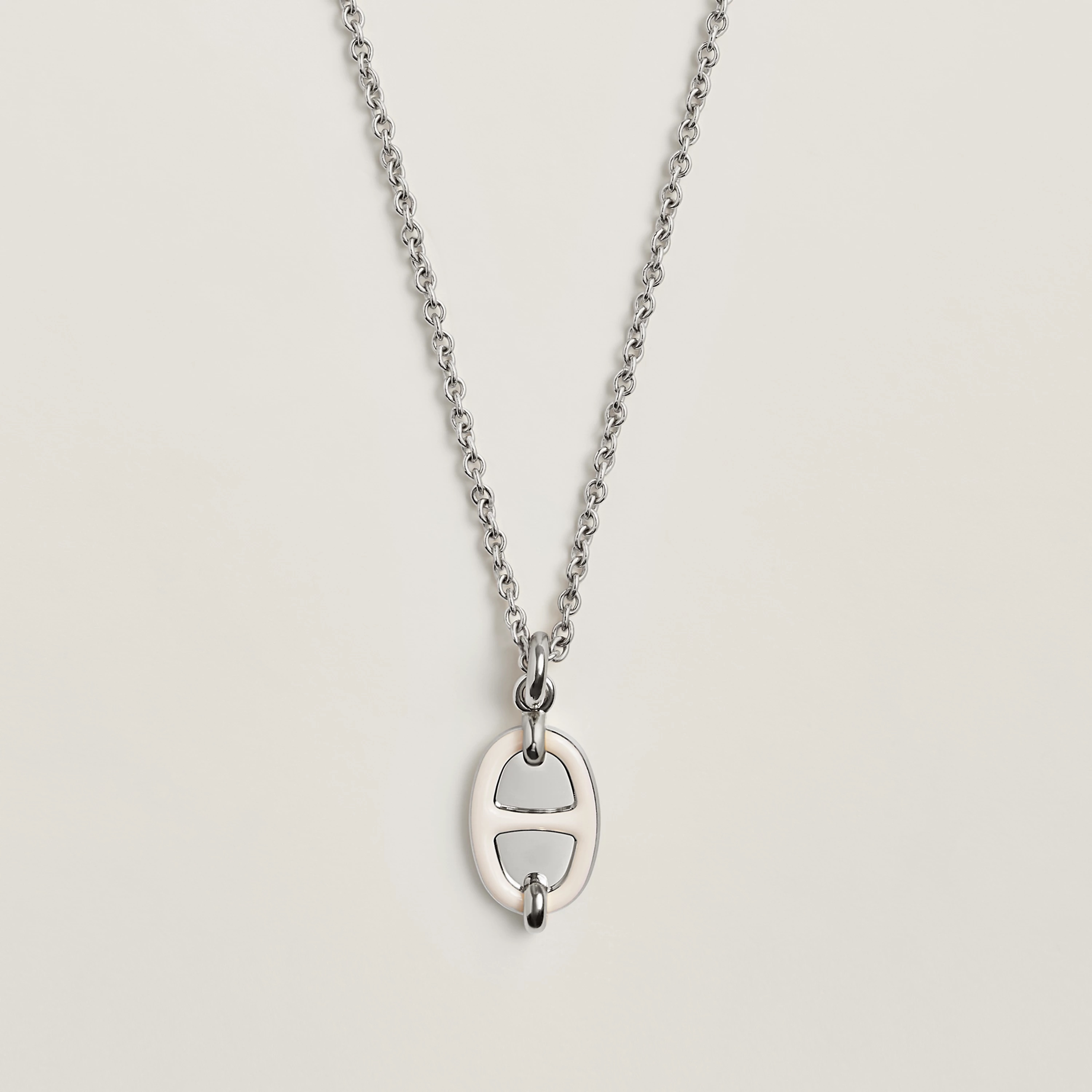 Hermès 爱马仕Mini Maillon奶油色猪鼻子项链到货、玫瑰金、白金色、黄金色