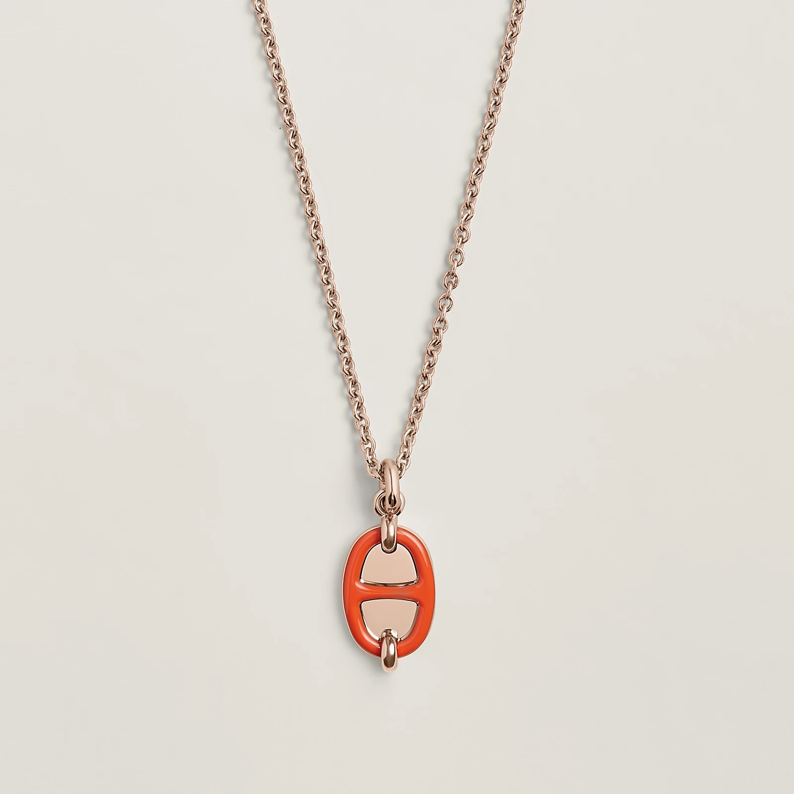 Hermès 爱马仕Mini Maillon西番莲橙猪鼻子项链到货、玫瑰金、白金色、黄金色