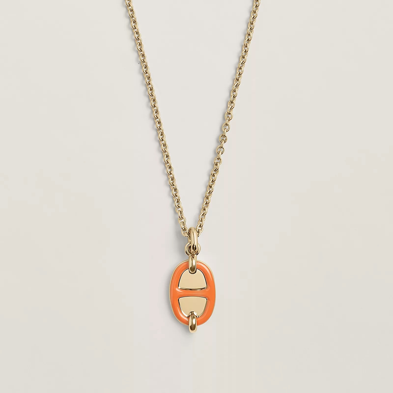 Hermès 爱马仕Mini Maillon西番莲橙猪鼻子项链到货、玫瑰金、白金色、黄金色
