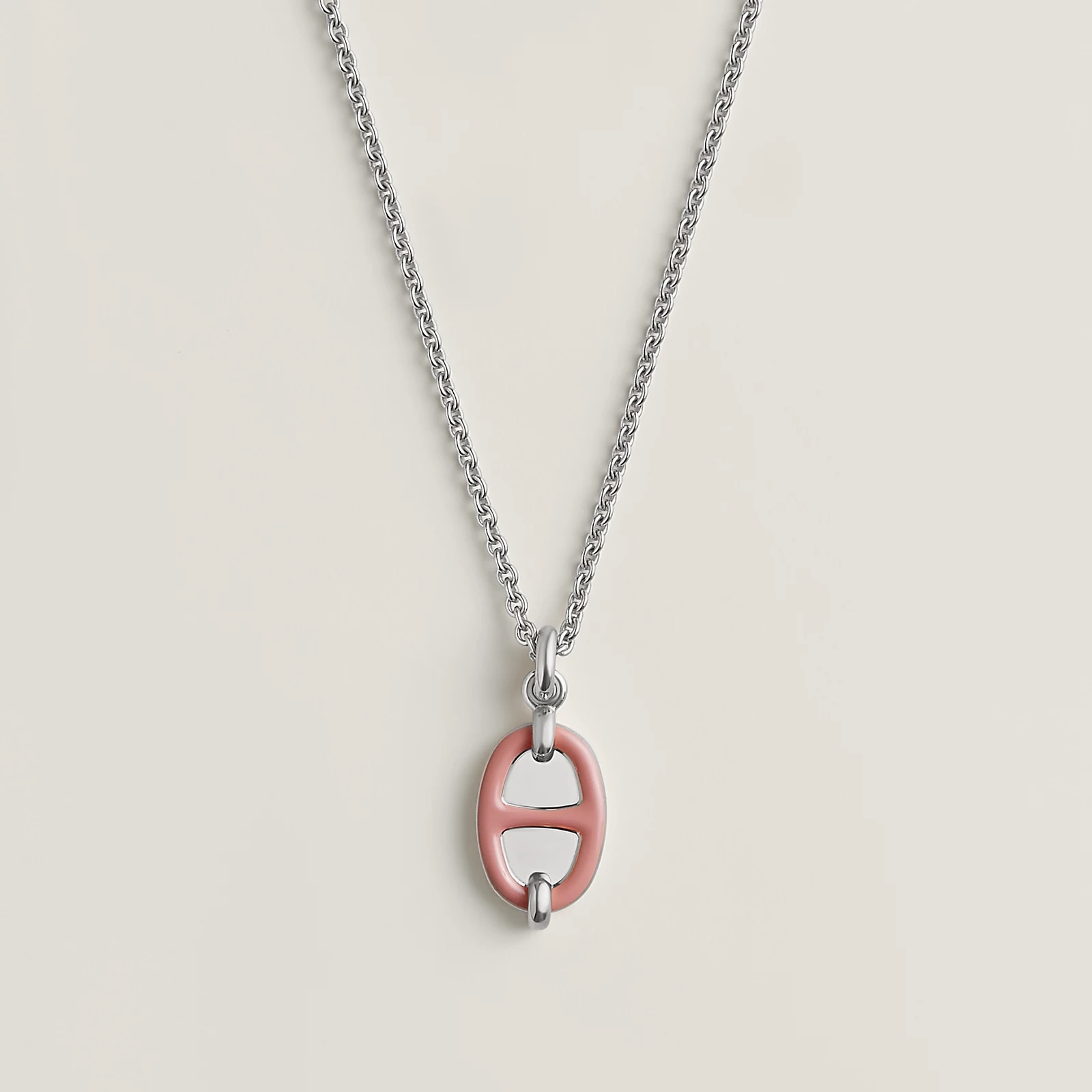 Hermès 爱马仕Mini Maillon靓丽玫瑰粉猪鼻子项链到货、玫瑰金、白金色、黄金色