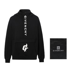 Givenchy Clothing Coats & Jackets Hoodies Black Embroidery Unisex Women Cotton Knitting Hooded Top
