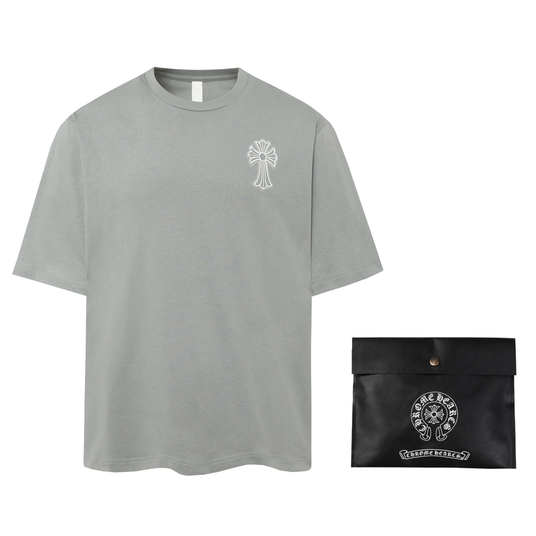 Chrome Hearts En ligne
 Vêtements T-Shirt Noir Couture Coton Double fil de coton Manches courtes