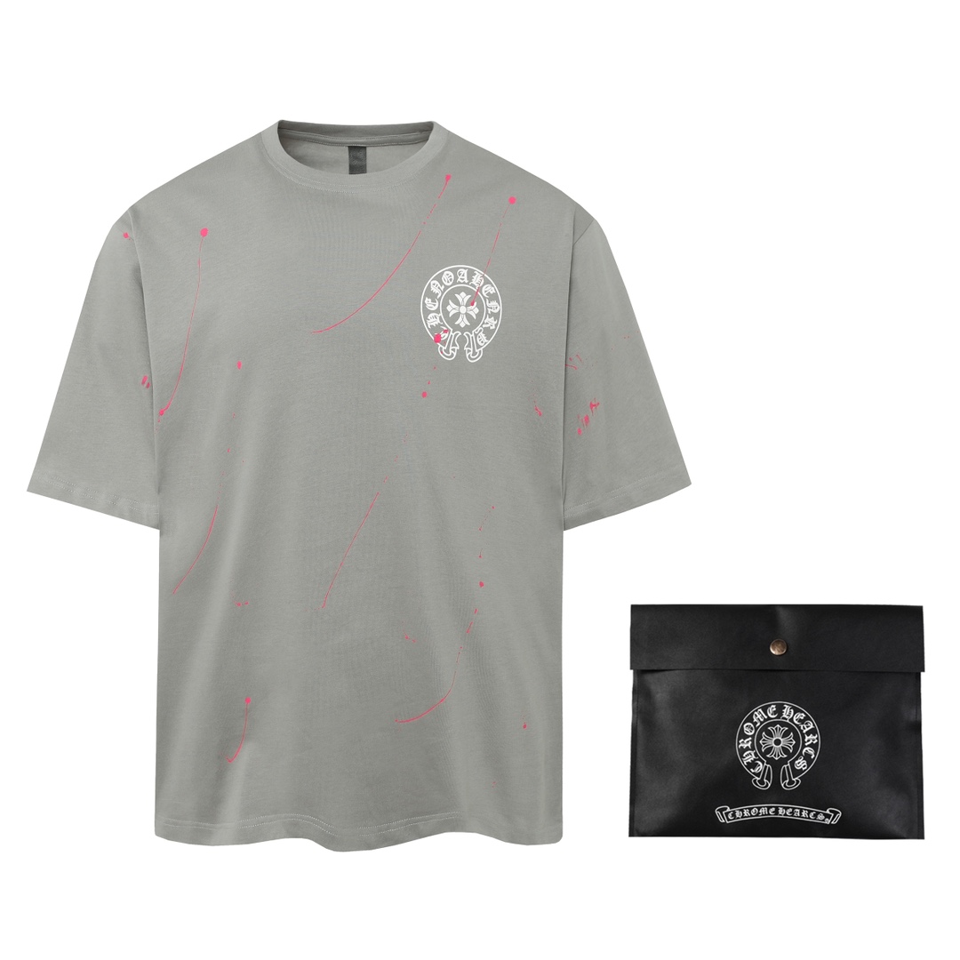 Chrome Hearts Vêtements T-Shirt Luxe pas cher
 Noir Couture Coton Double fil de coton Manches courtes