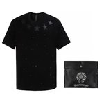 Chrome Hearts Clothing T-Shirt Black Sewing Cotton Double Yarn Short Sleeve