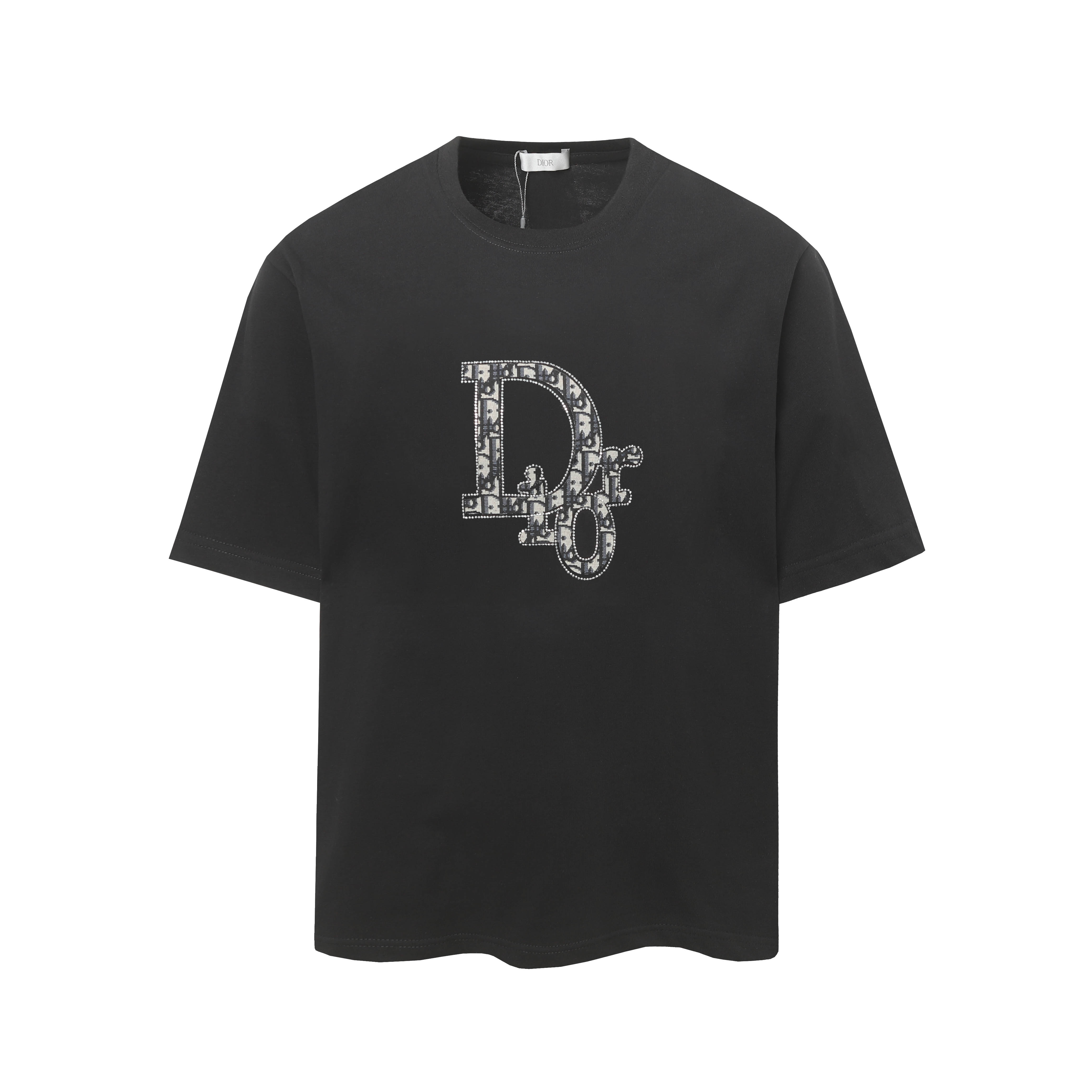 Dior dior 迪奥 字母压花贴布烫钻老花圆领短袖半袖T恤需要所谓烂大街的华丽文案 主打品质