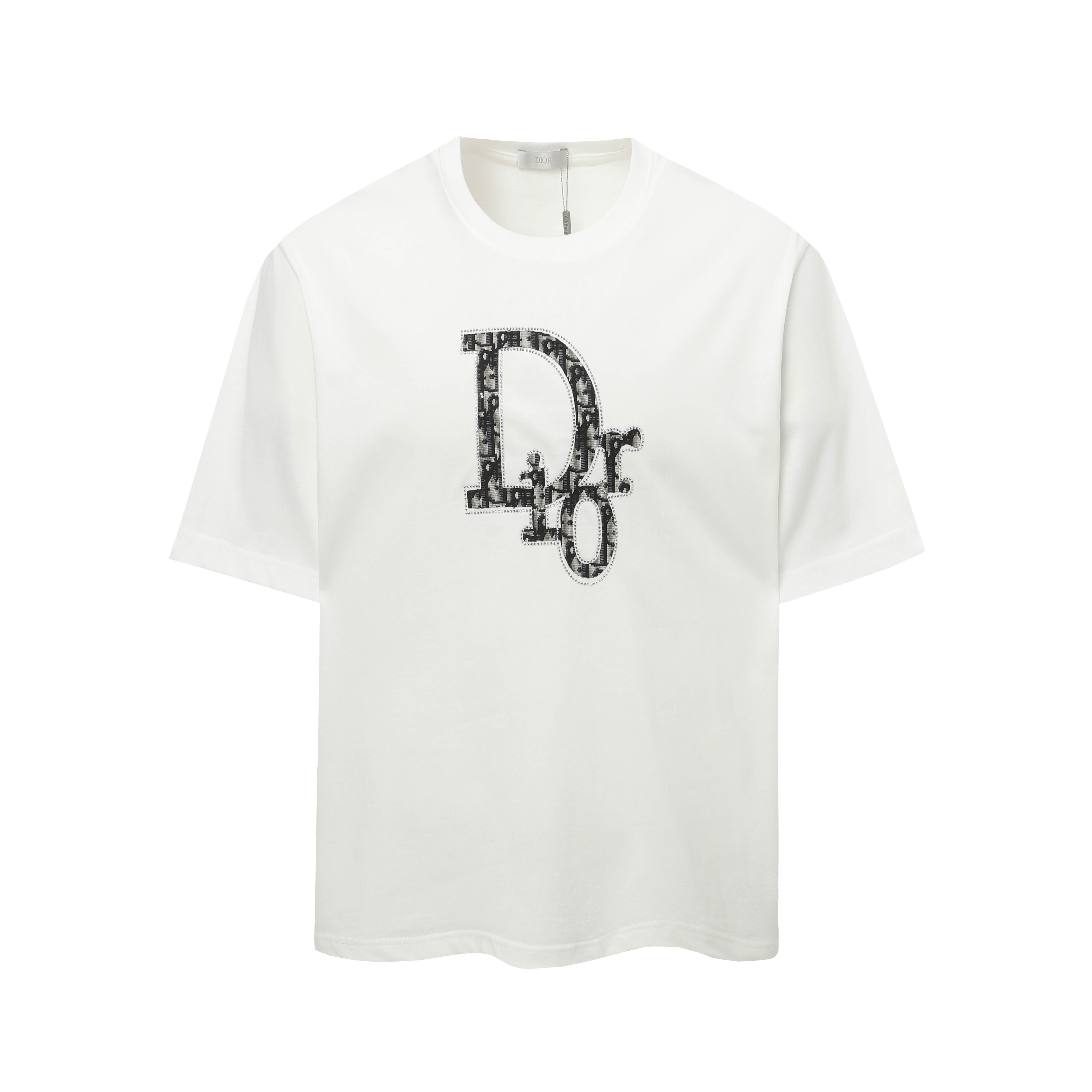 Dior dior 迪奥 字母压花贴布烫钻老花圆领短袖半袖T恤需要所谓烂大街的华丽文案 主打品质