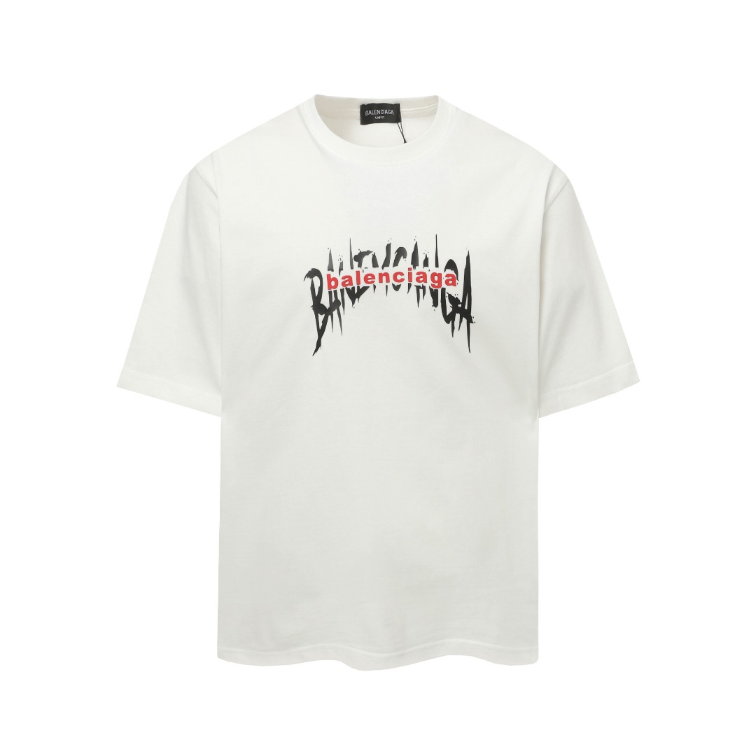 Balenciaga 巴黎世家2025硅胶立体印花T恤 撞色印花 立体硅胶层次分明 高级感十足