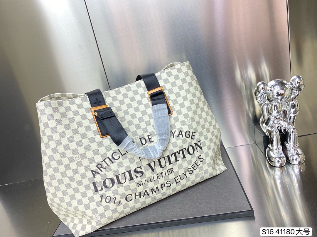 Louis Vuitton Handbags Tote Bags White Damier Azur Canvas Vintage