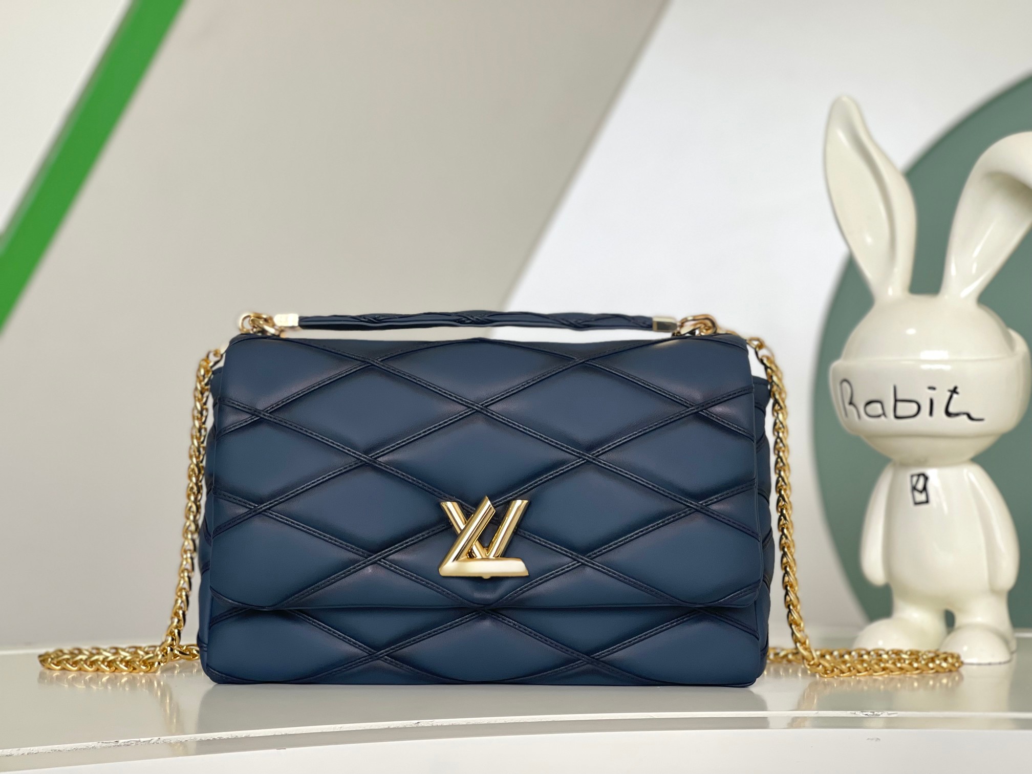 Customize The Best Replica Louis Vuitton Bags Handbags Blue Cowhide Sheepskin LV Twist Chains