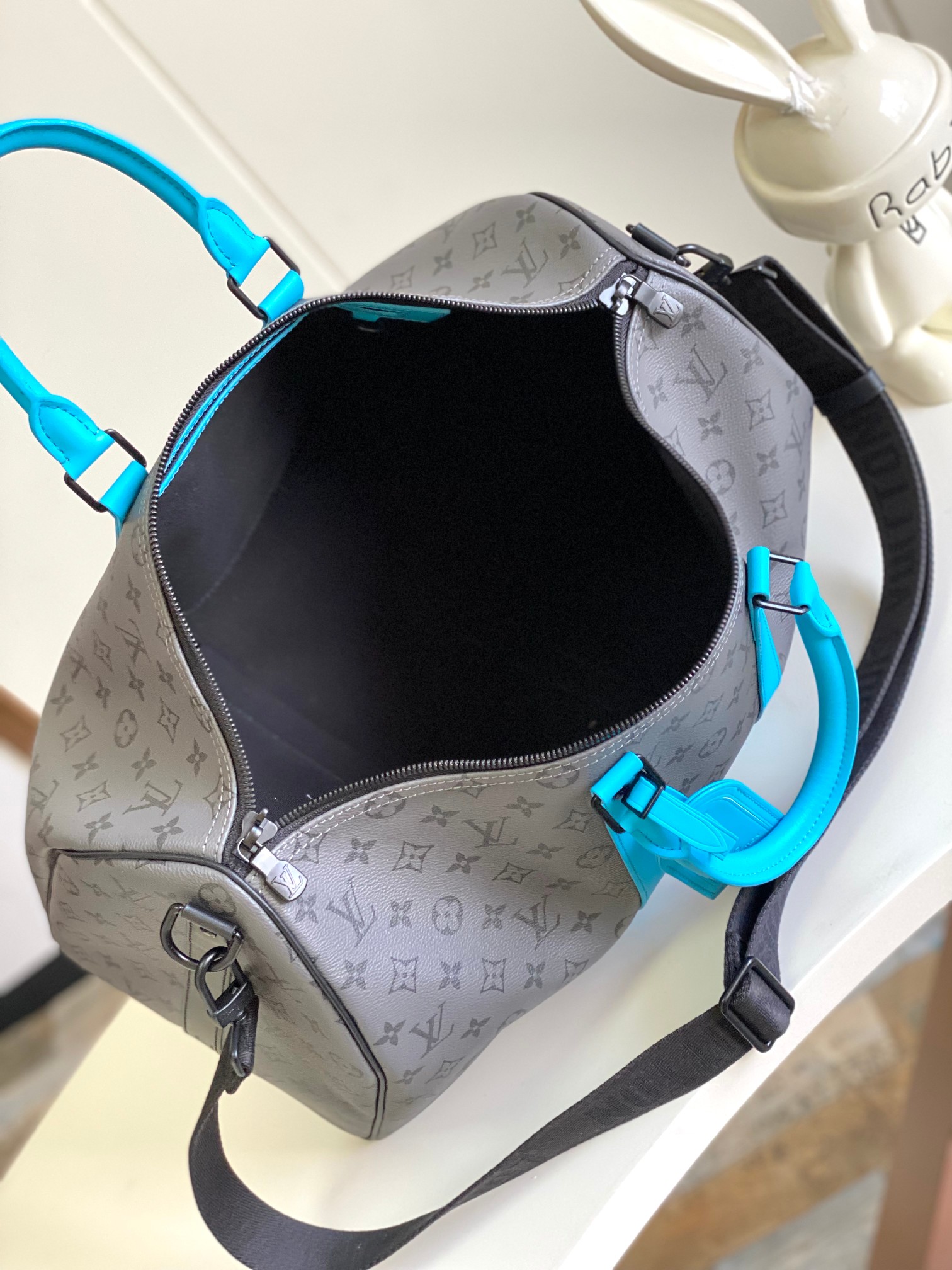 【海原外‬单 独实家‬拍 动态芯片版】M11481银花/拼浅蓝
【Keepall Bandoulière