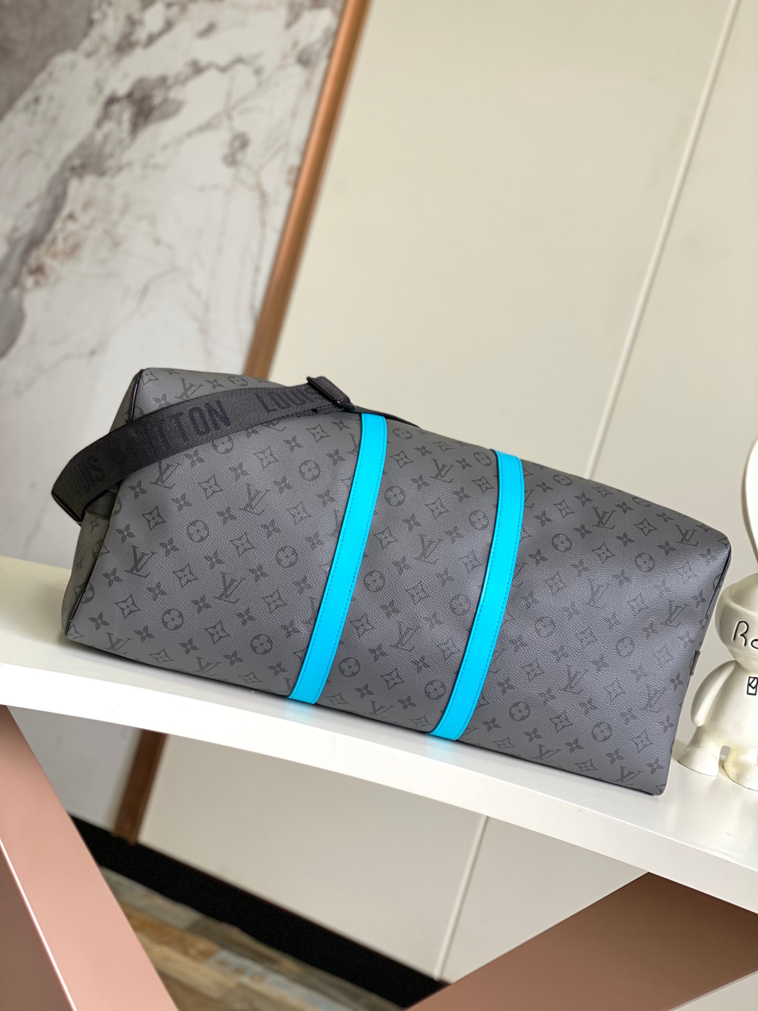 【海原外‬单 独实家‬拍 动态芯片版】M11480银花/拼浅蓝
【Keepall Bandoulière