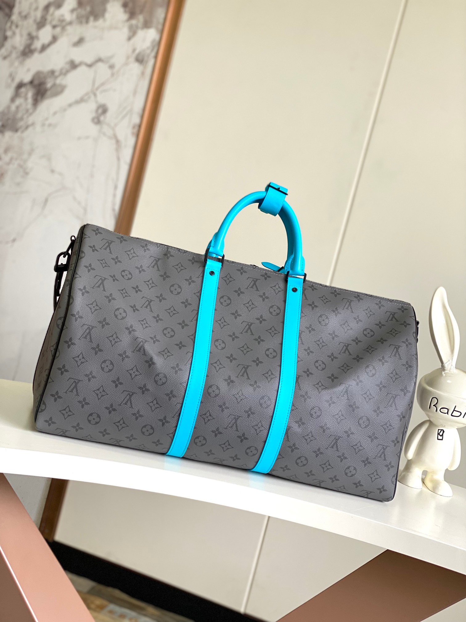 【海原外‬单 独实家‬拍 动态芯片版】M11480银花/拼浅蓝
【Keepall Bandoulière