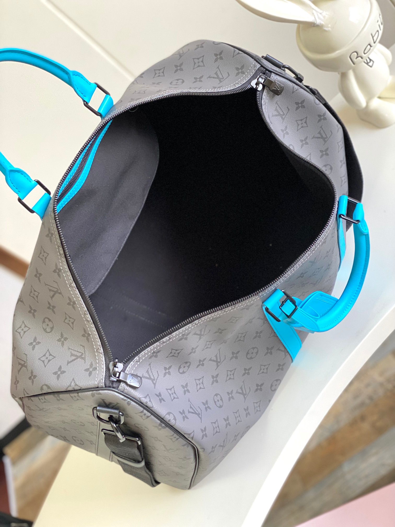【海原外‬单 独实家‬拍 动态芯片版】M11480银花/拼浅蓝
【Keepall Bandoulière