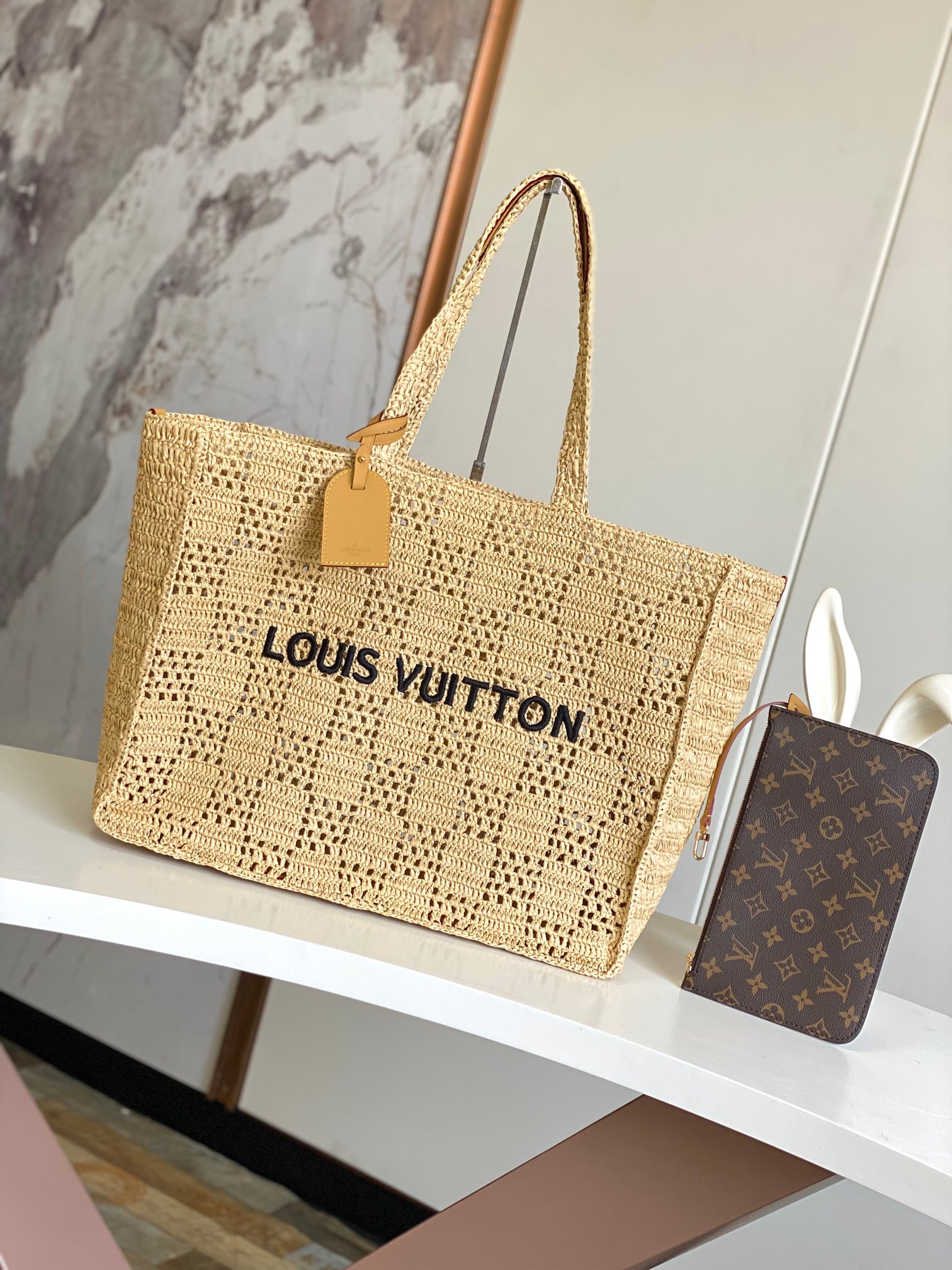 Louis Vuitton Sacs À Main Cuir de vache Rafia M25008