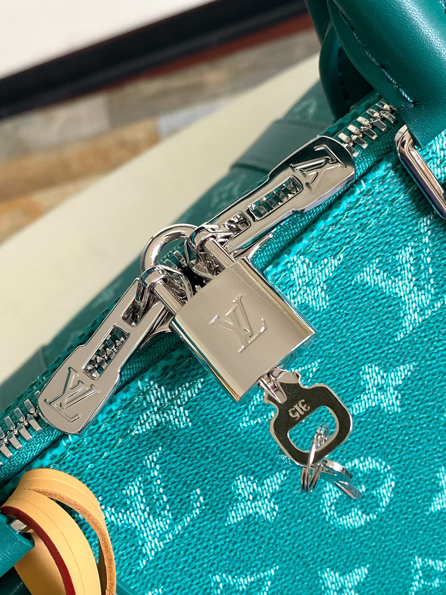 【海原外‬单 独实家‬拍】变码芯片【Keepall 50 旅行袋】M41416 12687绿花(变码芯片