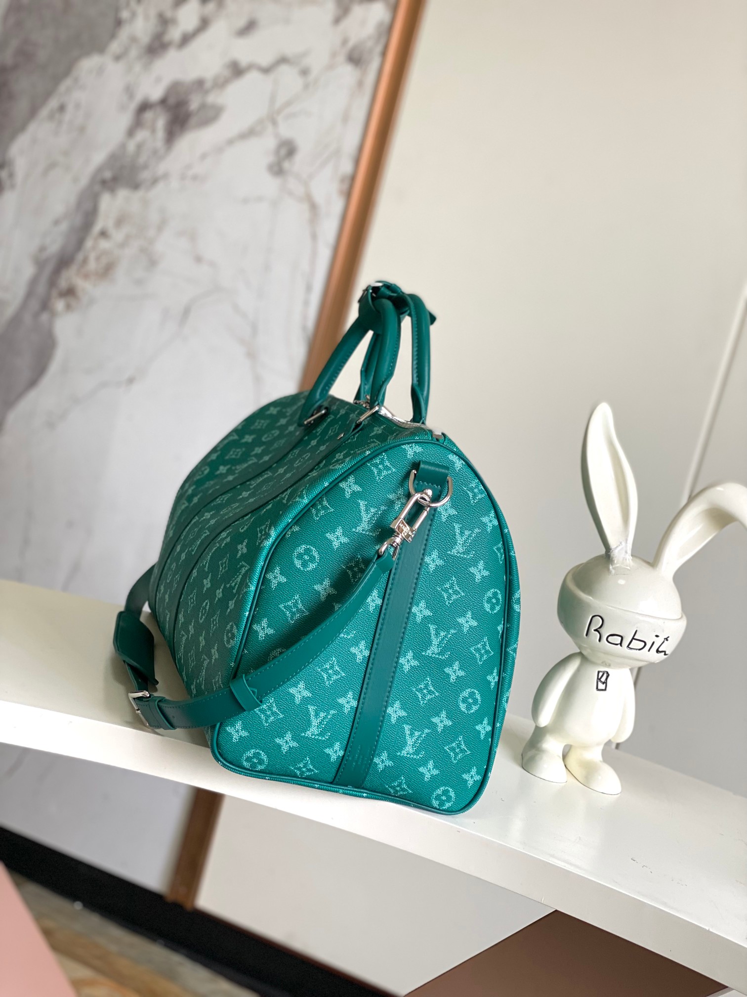 【海原外‬单 独实家‬拍】变码芯片【Keepall 50 旅行袋】M41416 12687绿花(变码芯片