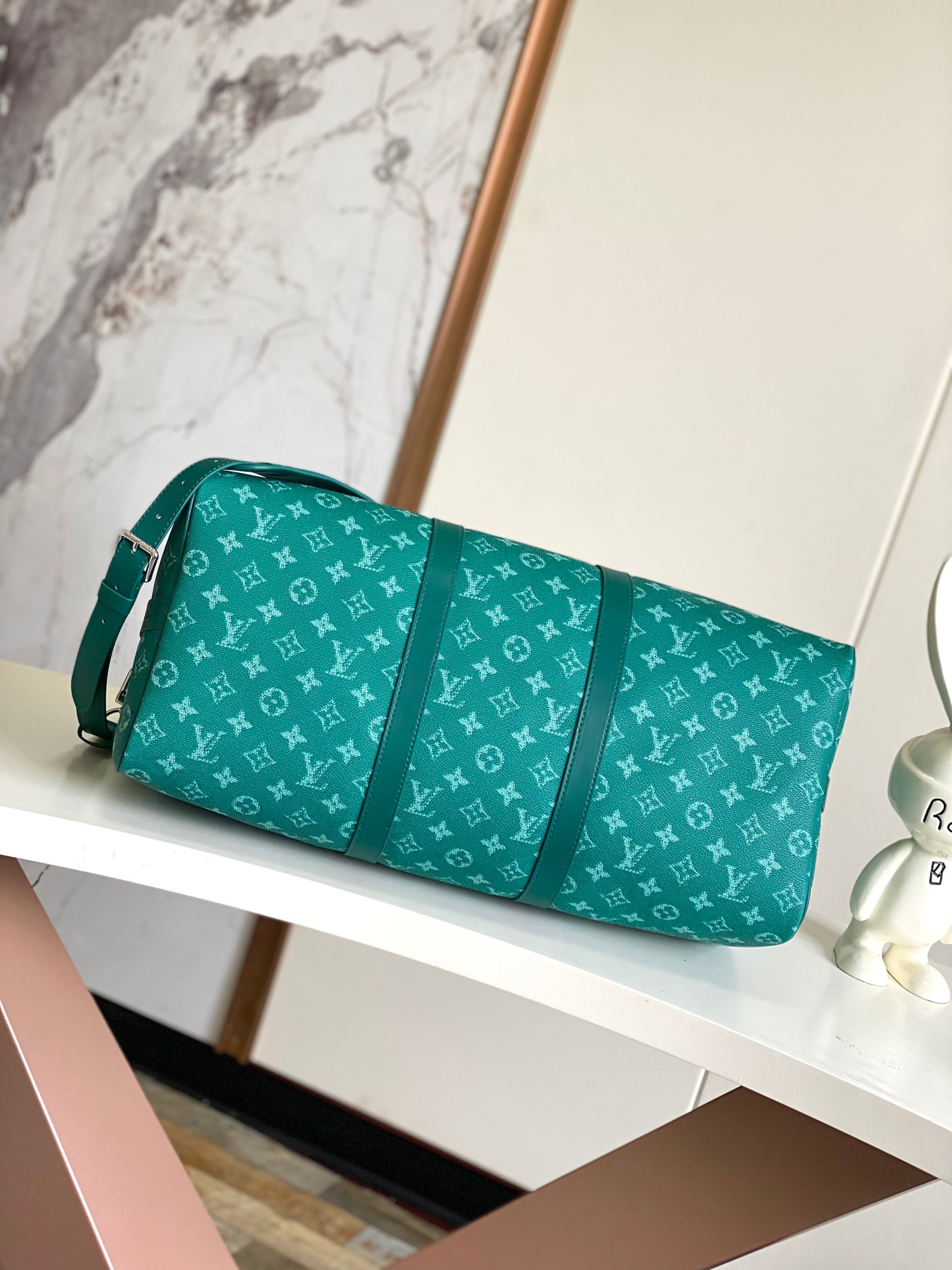 【海原外‬单 独实家‬拍】变码芯片【Keepall 50 旅行袋】M41416 12687绿花(变码芯片