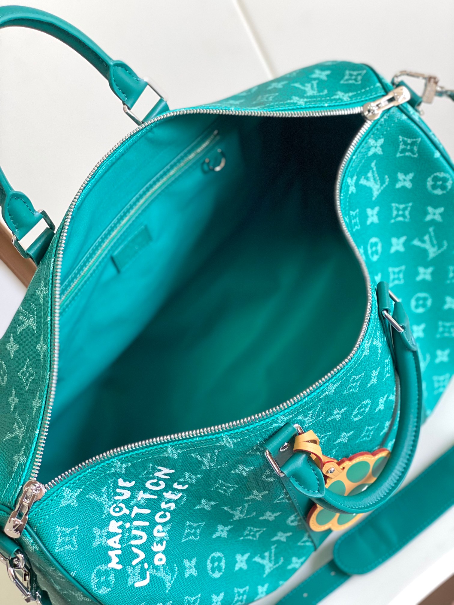 【海原外‬单 独实家‬拍】变码芯片【Keepall 50 旅行袋】M41416 12687绿花(变码芯片
